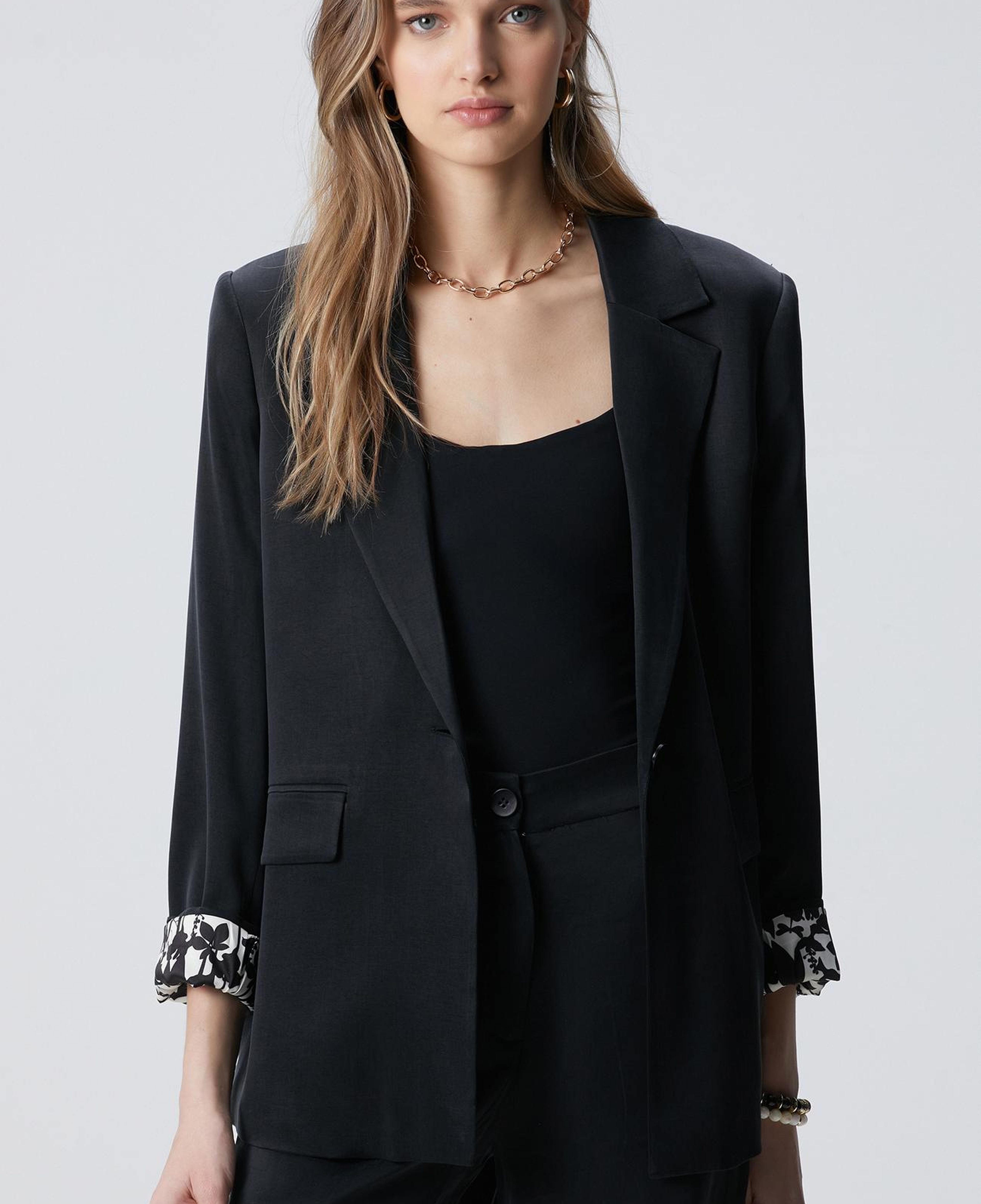 Network Kadın Siyah Cupro Blazer Ceket