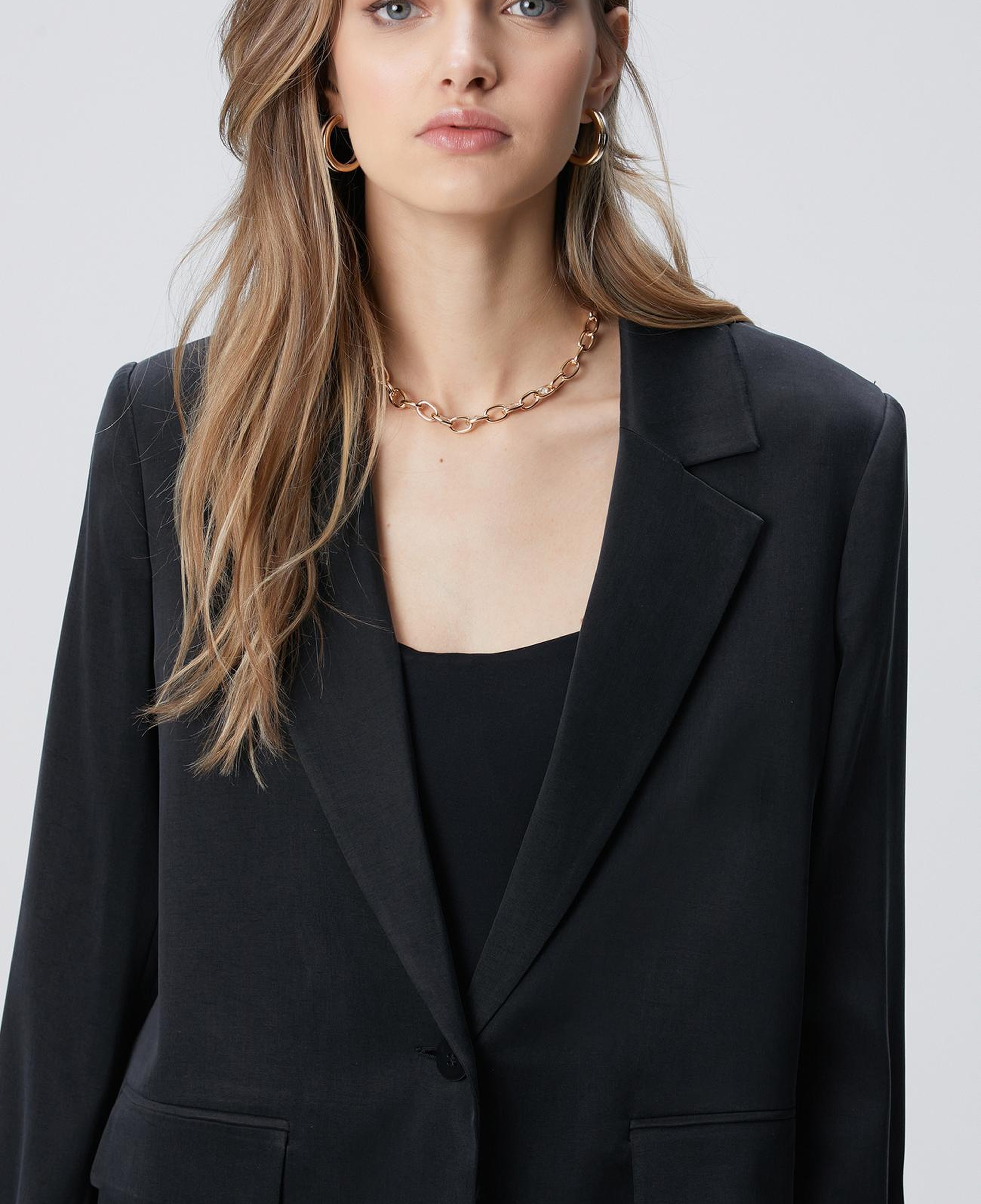 Network Kadın Siyah Cupro Blazer Ceket