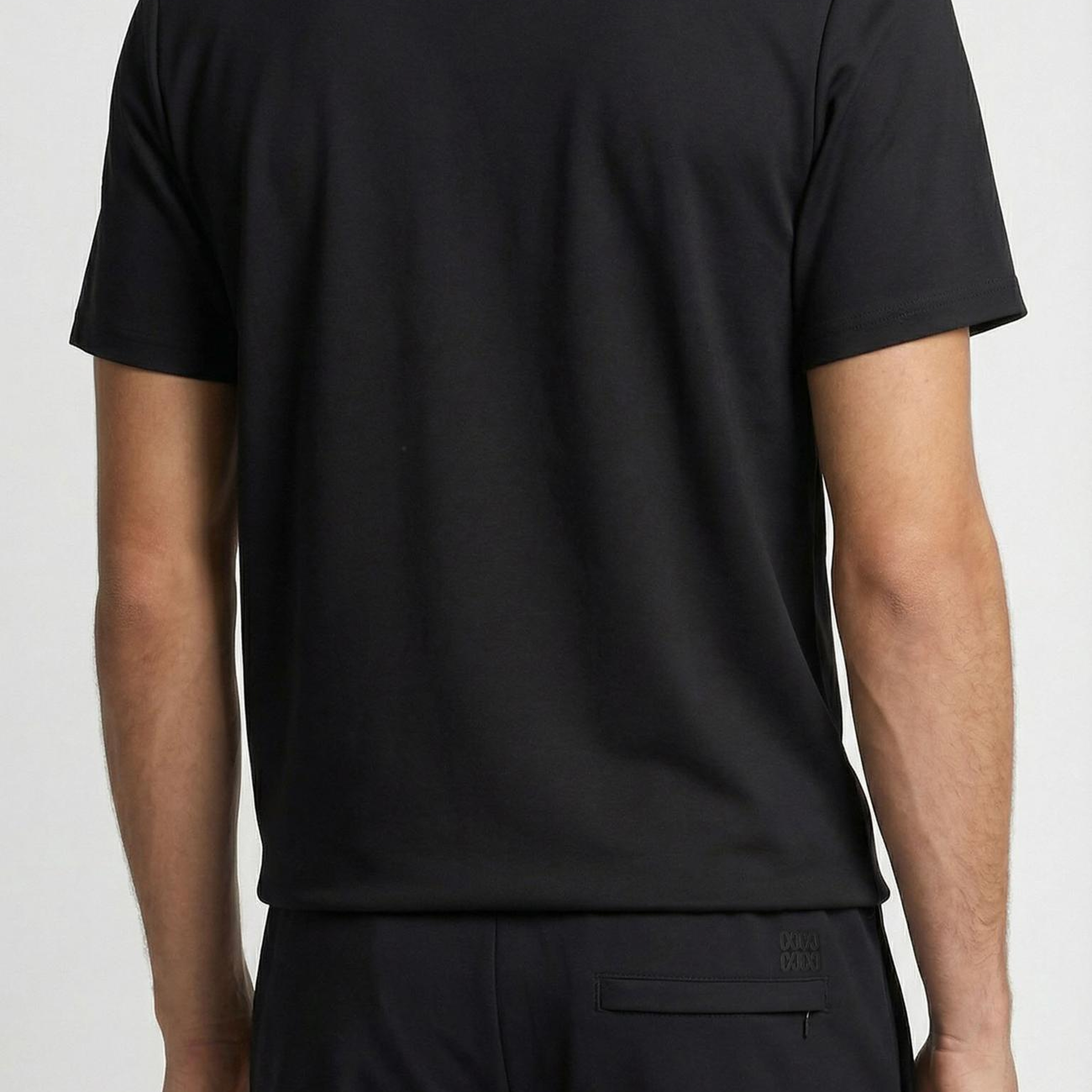 Network Erkek Siyah Bisiklet Yaka Pike Desenli Basic T-shirt