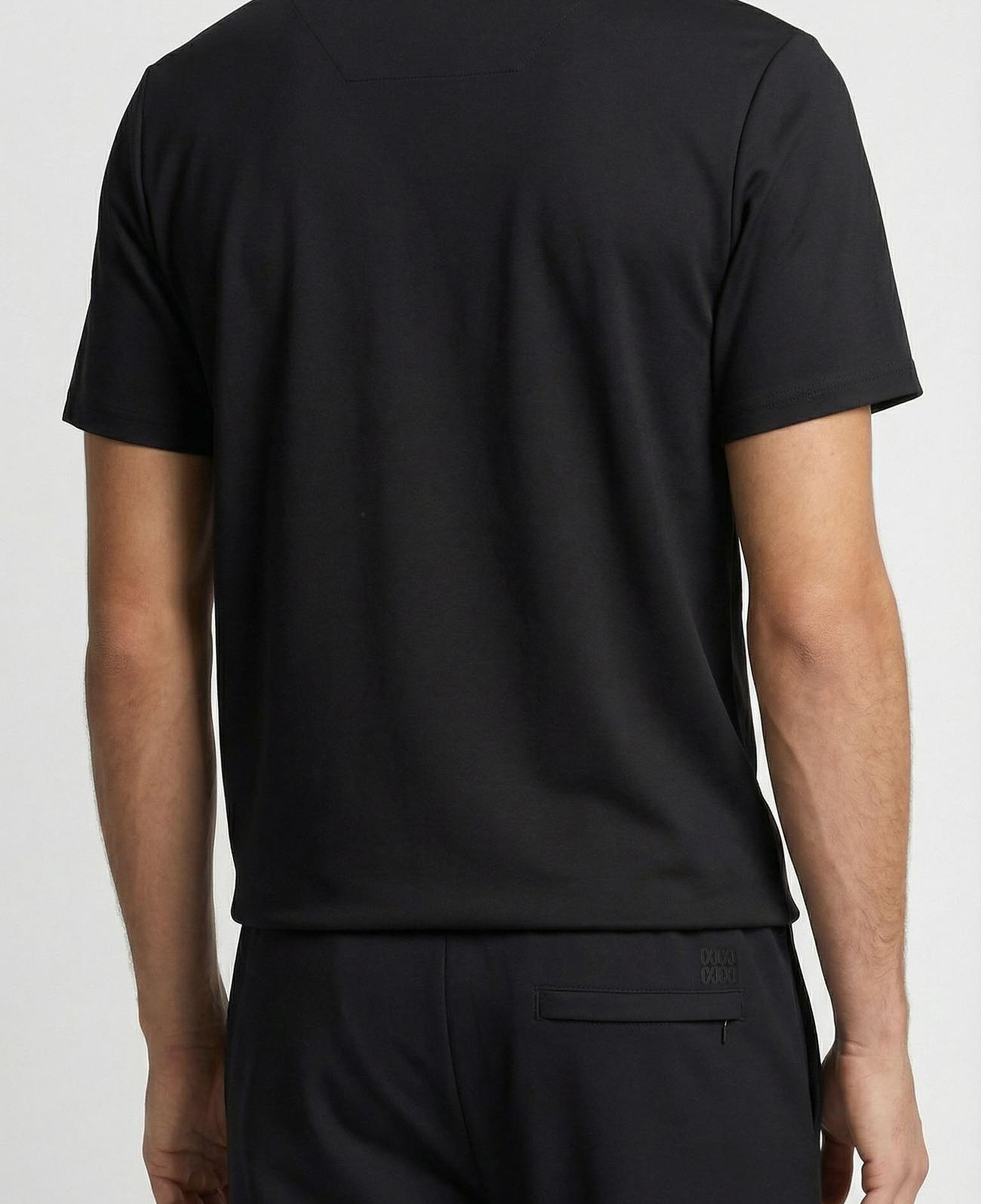 Network Erkek Siyah Bisiklet Yaka Pike Desenli Basic T-shirt
