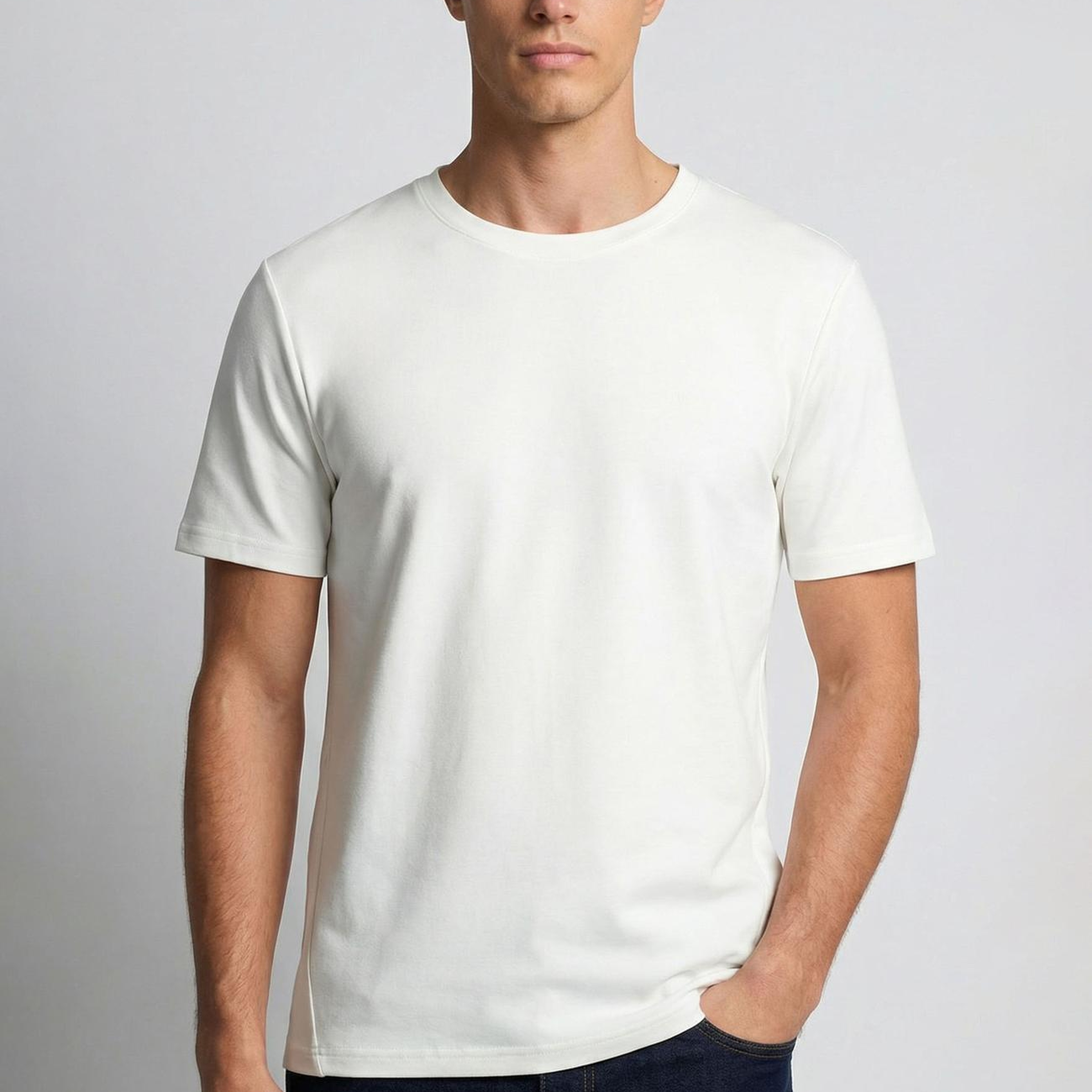 Network Erkek Ekru Pike Desen Basic T-shirt