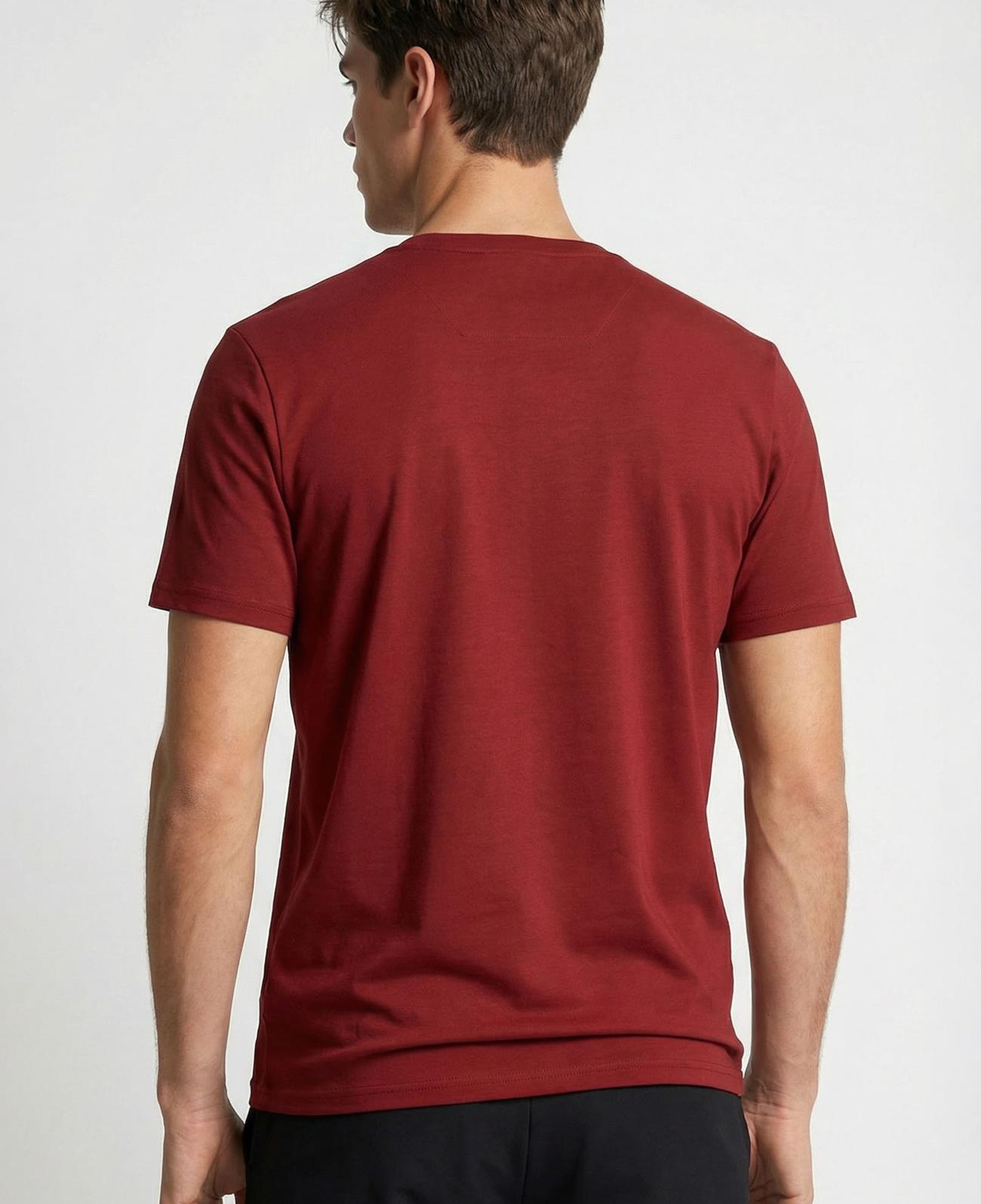 Network Erkek Bordo Bisiklet Yaka Pike Desen Basic T-shirt