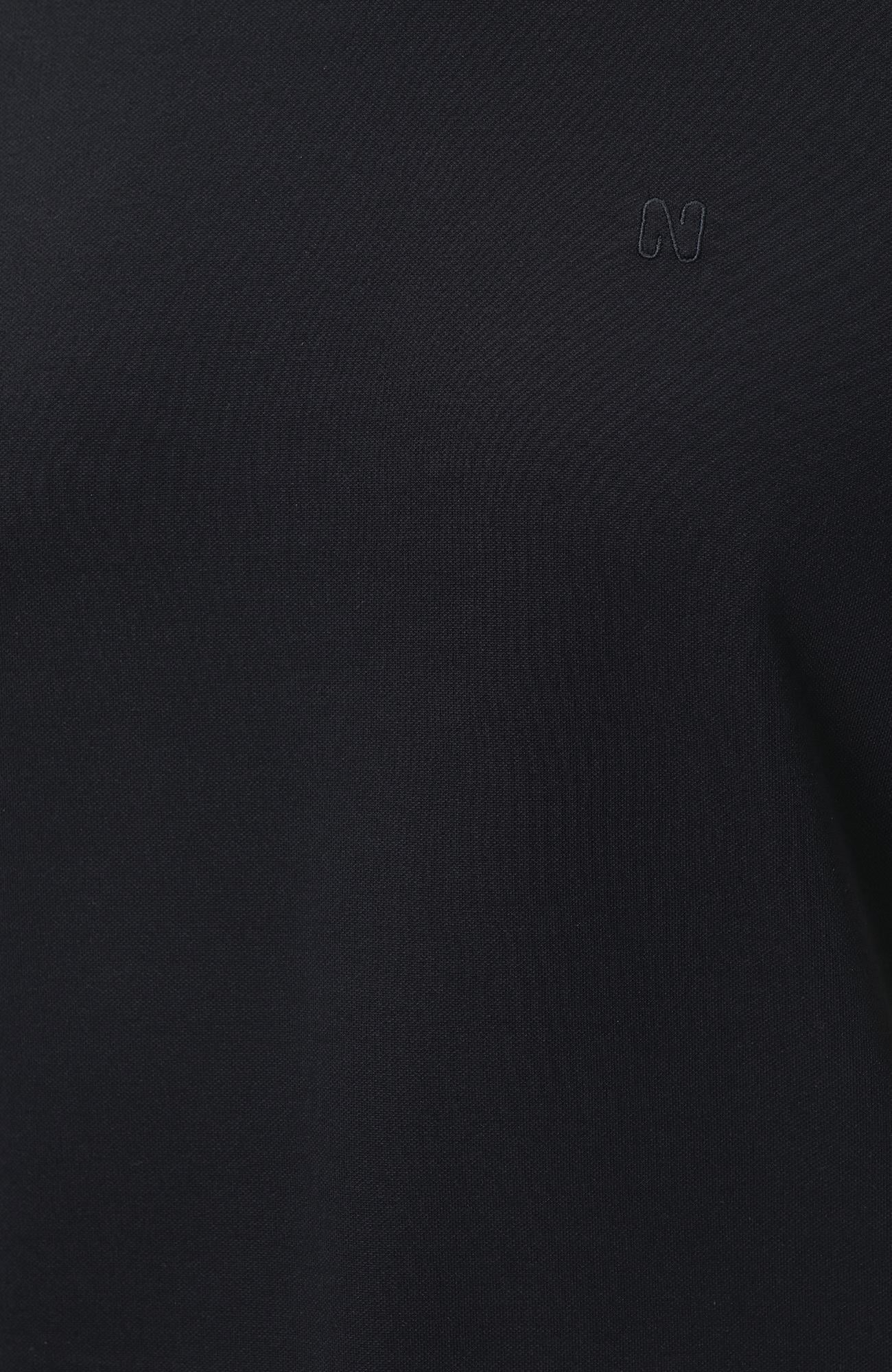 Network Erkek Lacivert Pike Desenli Basic T-shirt
