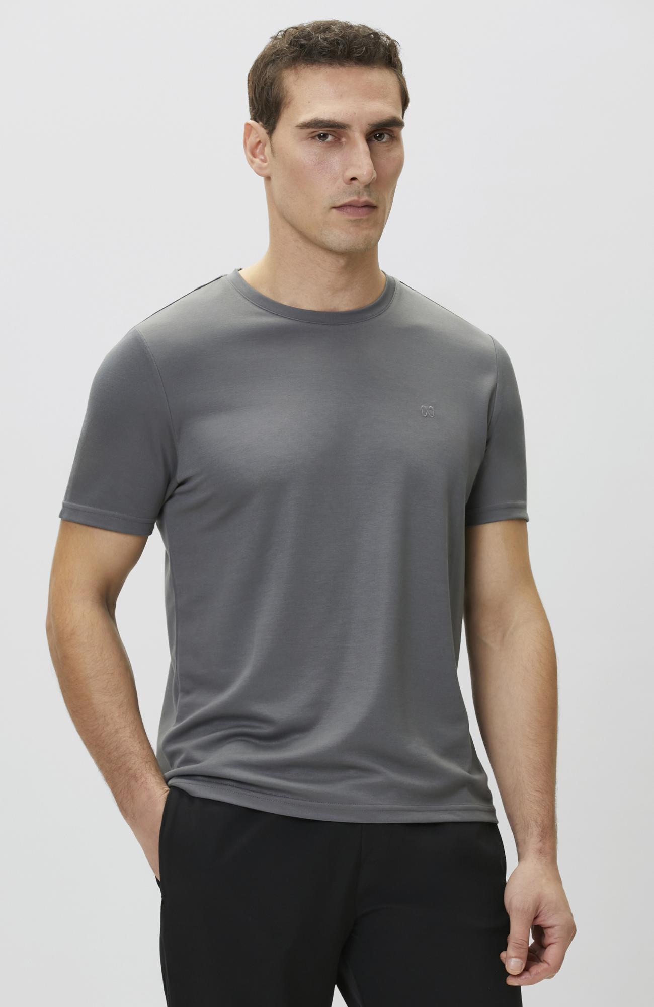 Network Erkek Antrasit Pike Desen Basic T-shirt
