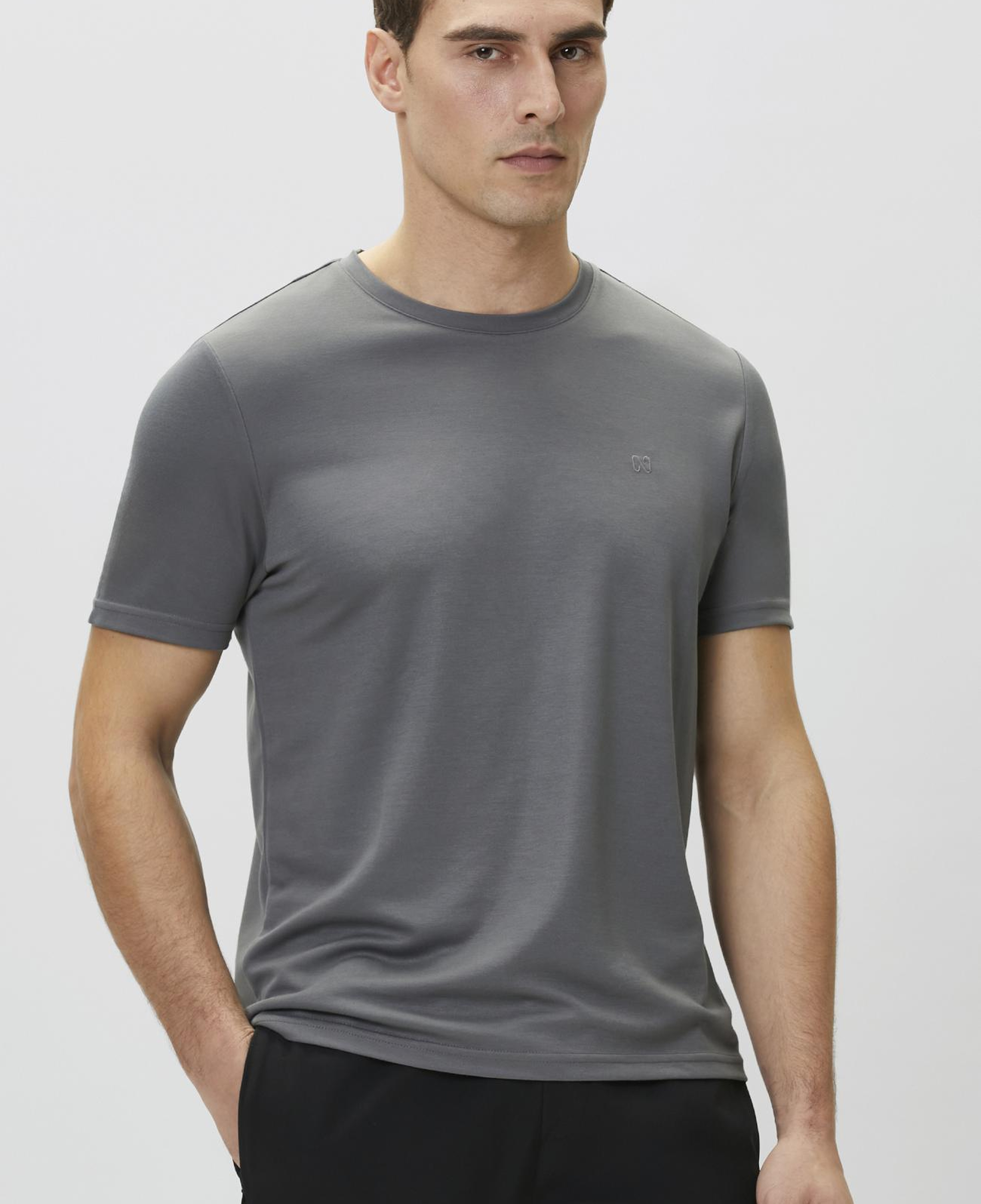Network Erkek Antrasit Pike Desen Basic T-shirt