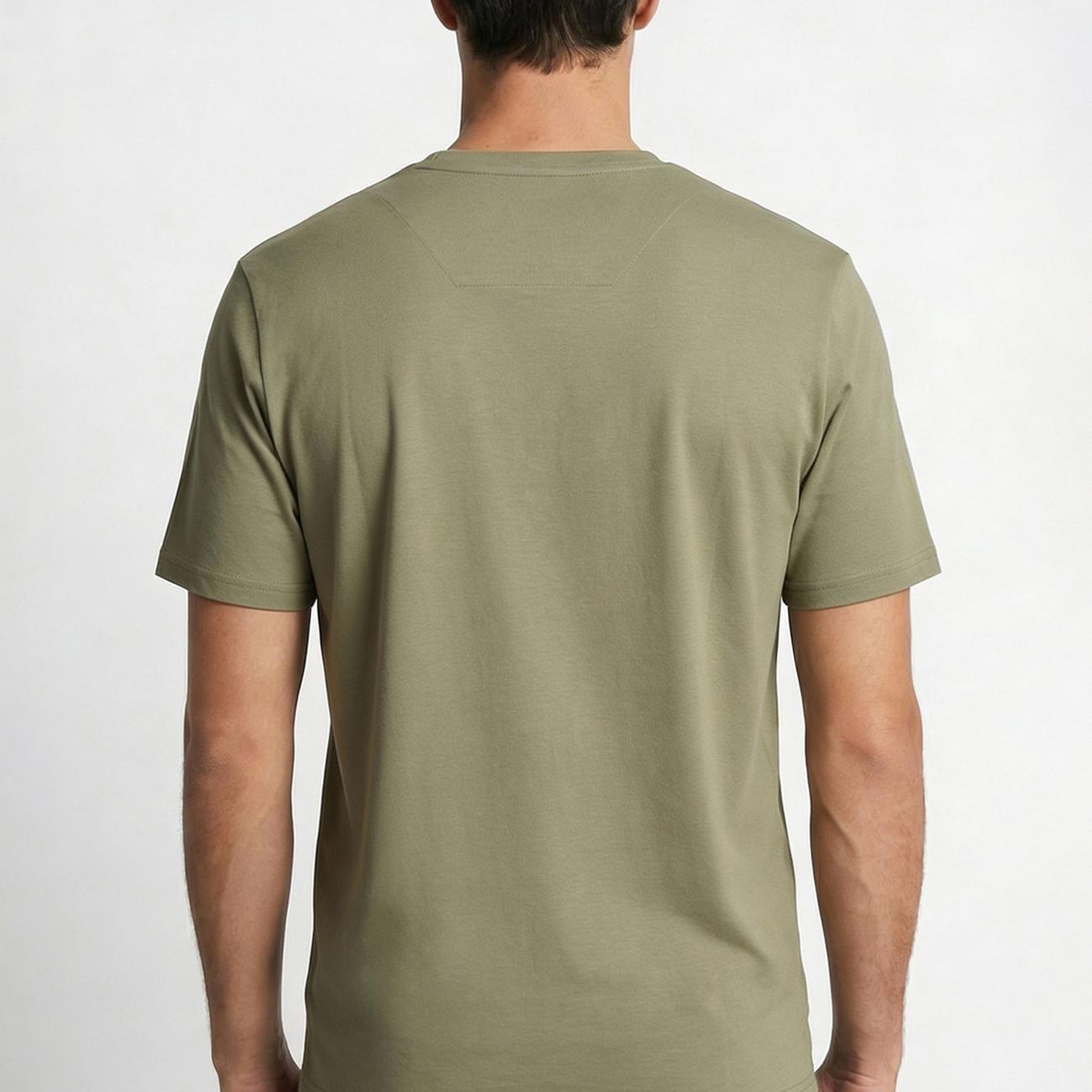 Network Erkek Haki Pike Desen Basic T-shirt