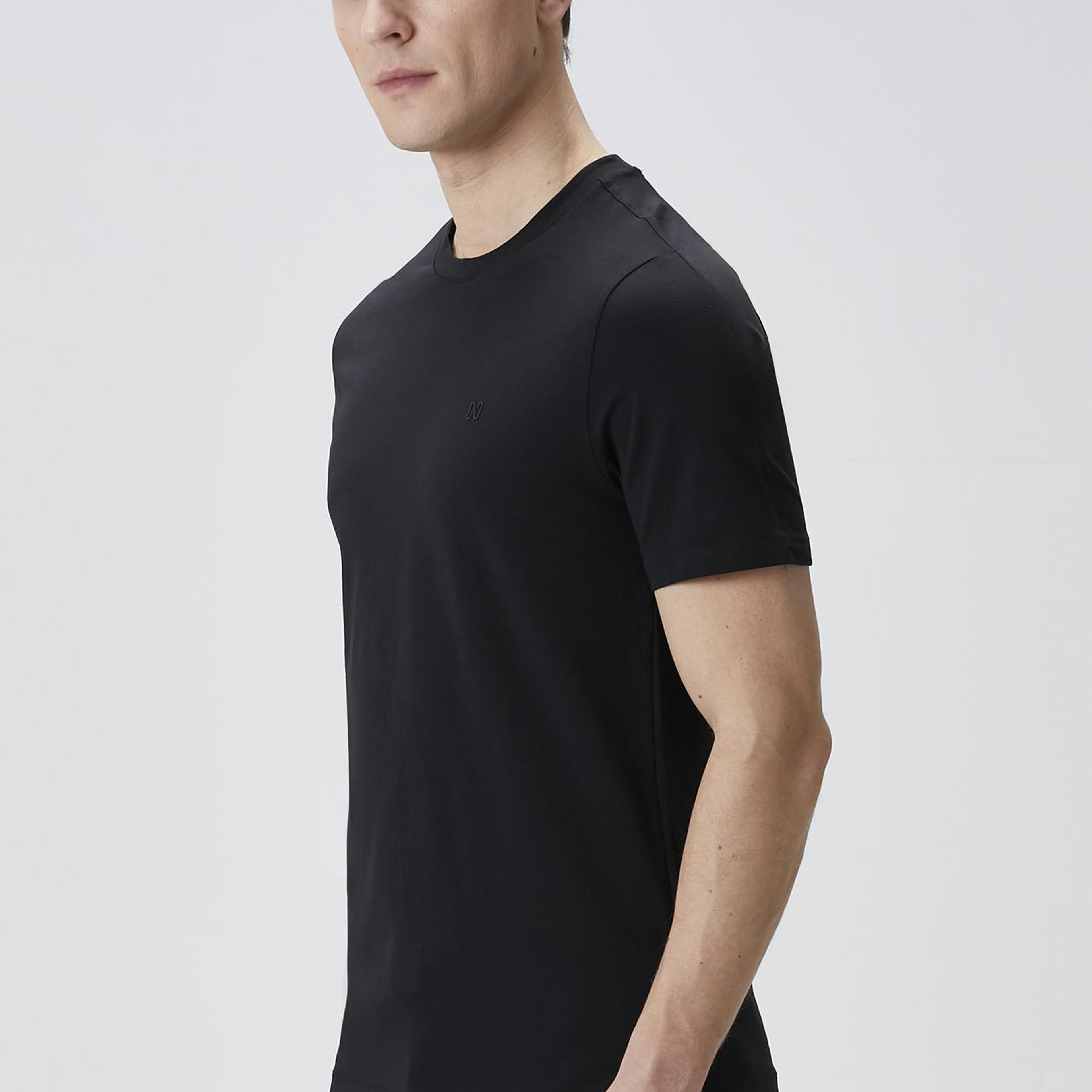 Network Erkek Siyah Kısa Kol Basic T-shirt