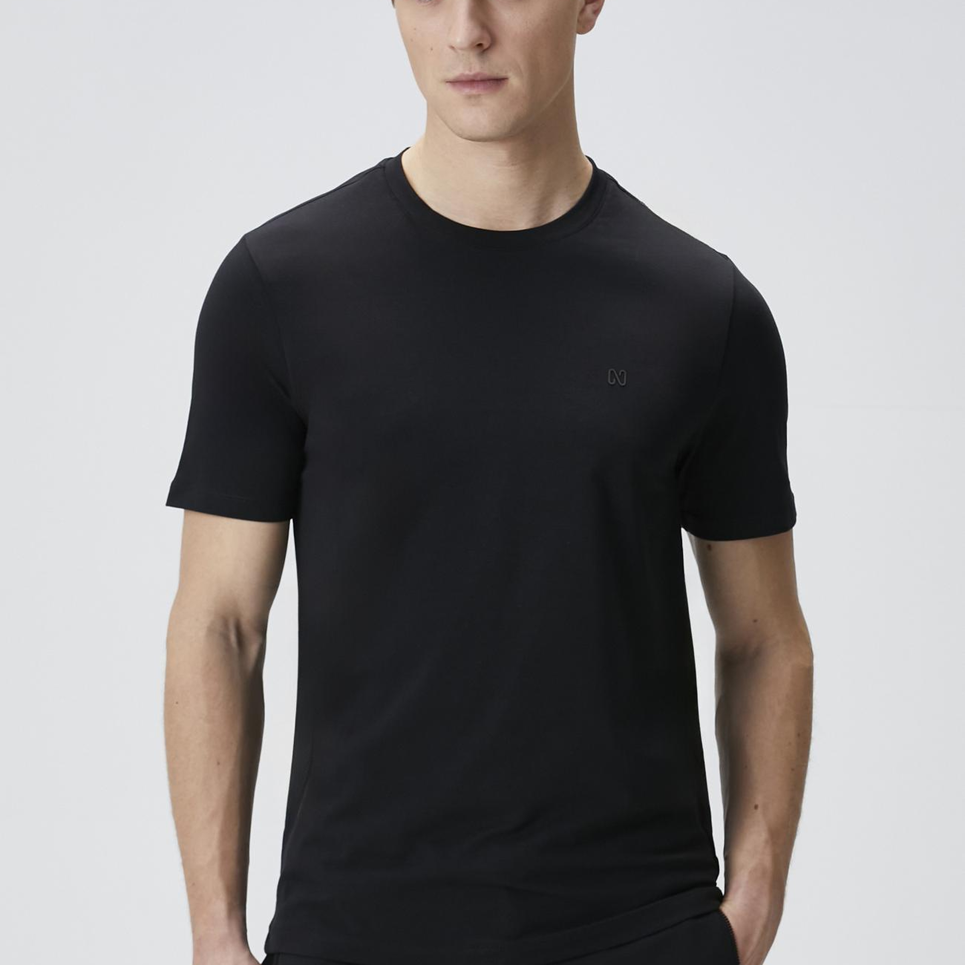 Network Erkek Siyah Kısa Kol Basic T-shirt