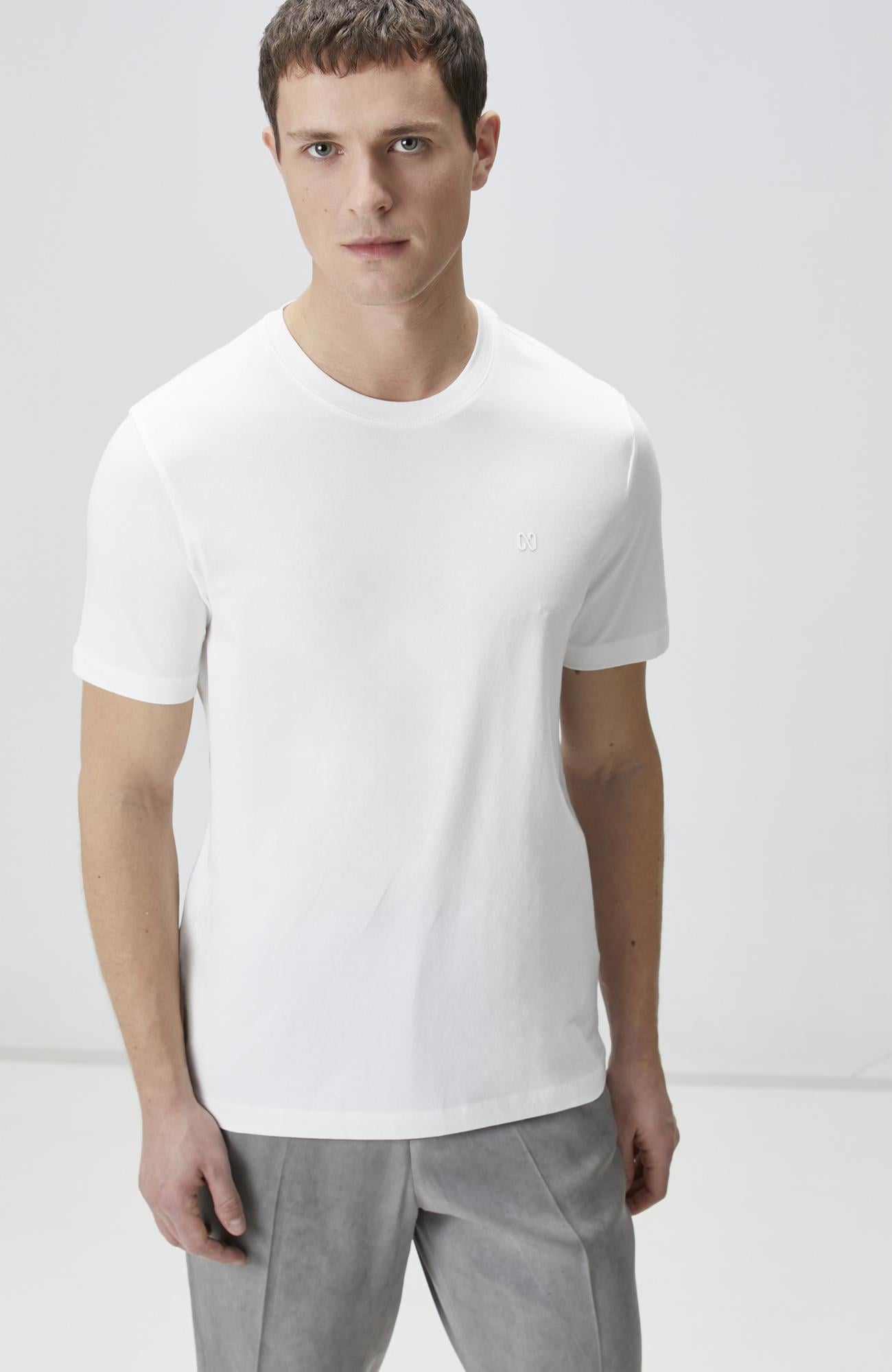 Network Erkek Beyaz Kısa Kol Basic T-shirt