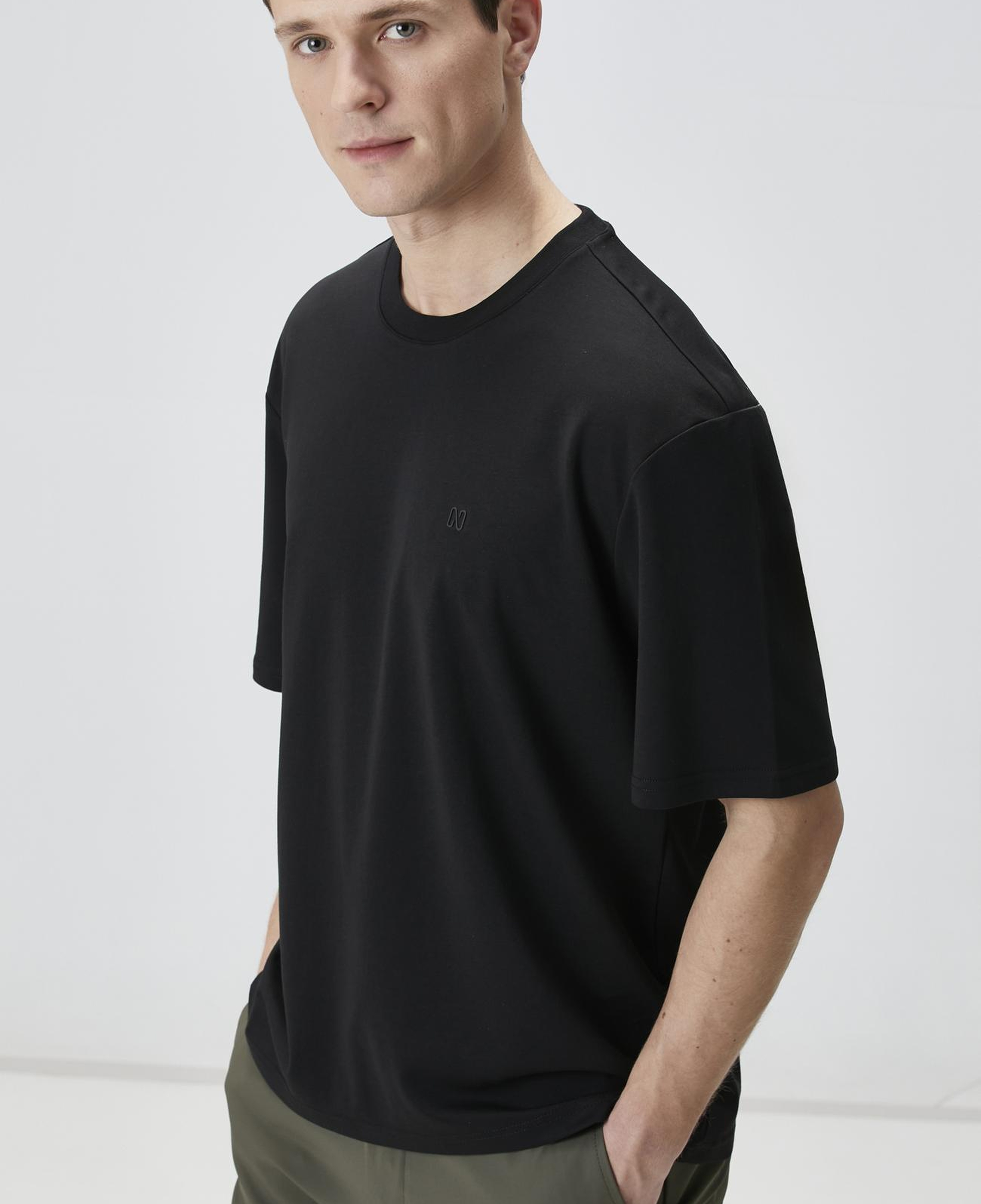 Network Erkek Comfort Fit Siyah Bisiklet Yaka T-shirt