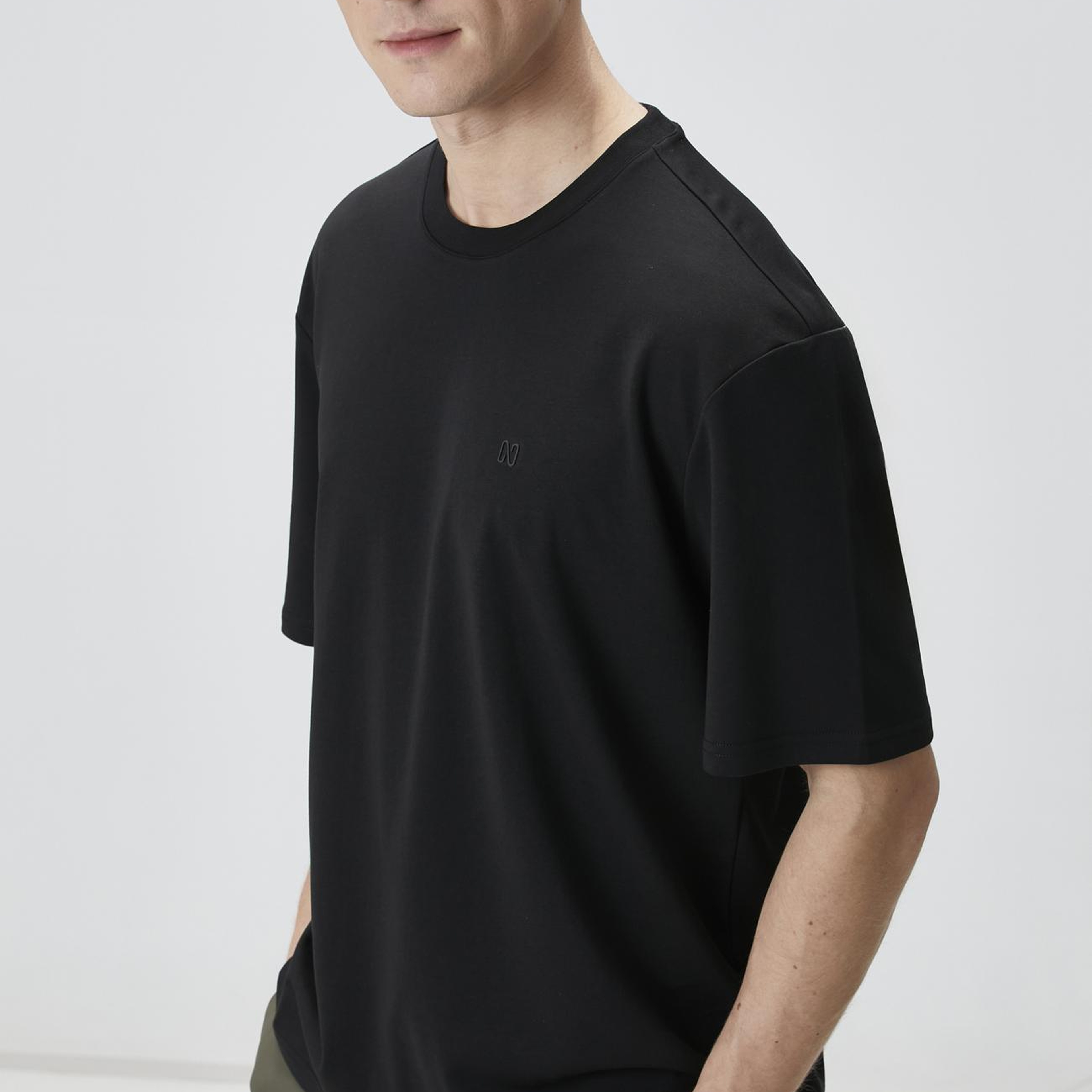 Network Erkek Comfort Fit Siyah Bisiklet Yaka T-shirt