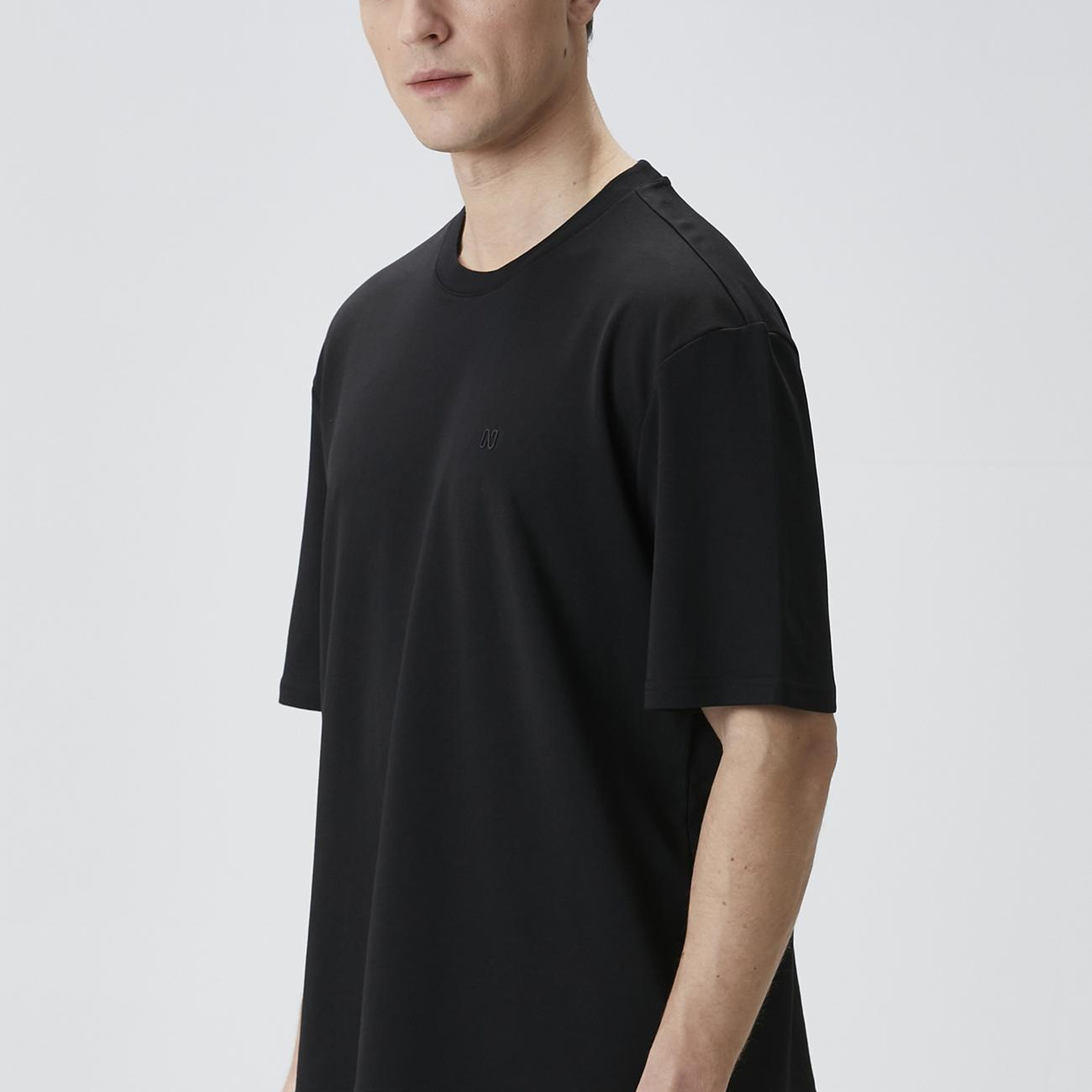 Network Erkek Comfort Fit Siyah Bisiklet Yaka T-shirt