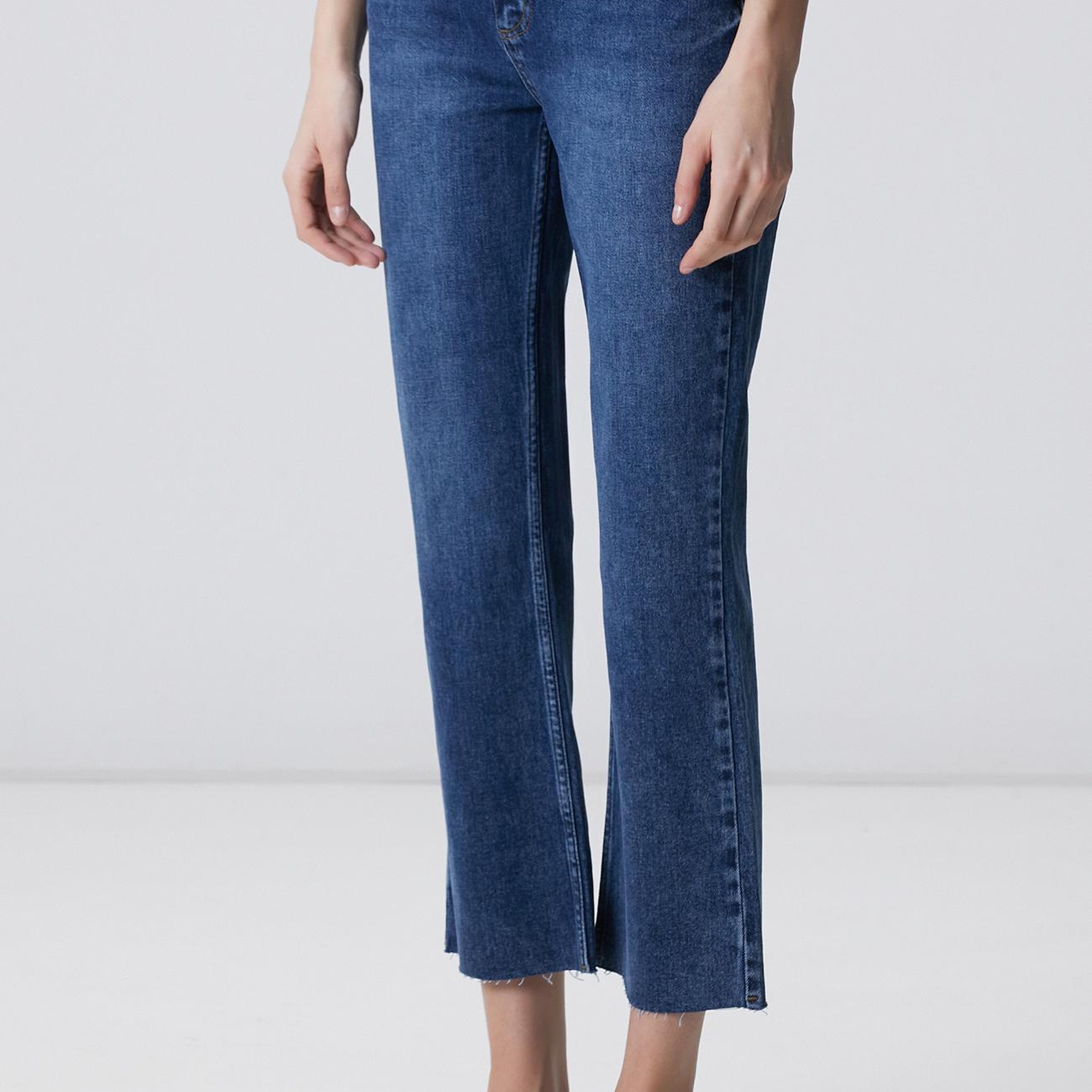 Network Kadın Indigo Kesik Paça Denim Pantolon