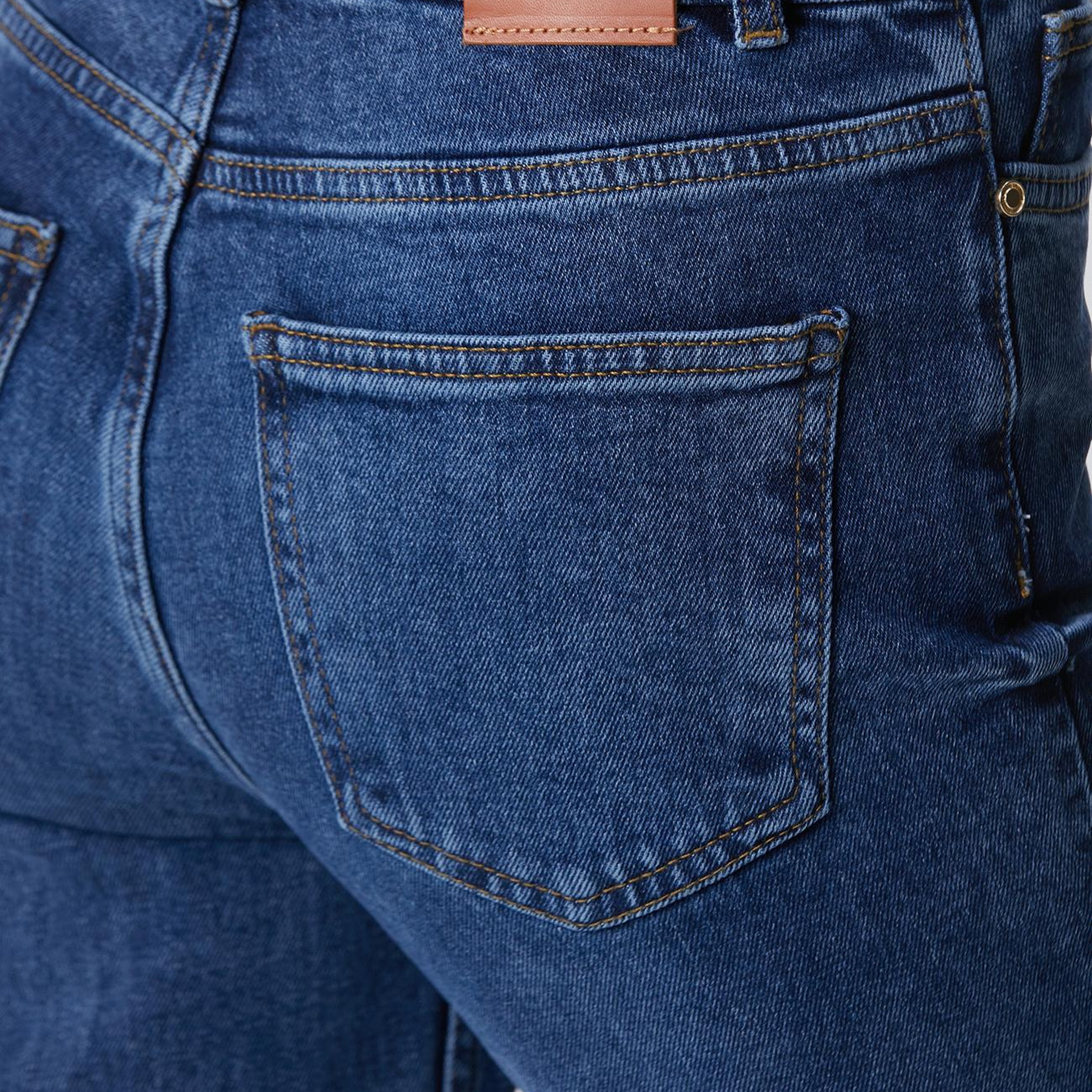 Network Kadın Indigo Kesik Paça Denim Pantolon