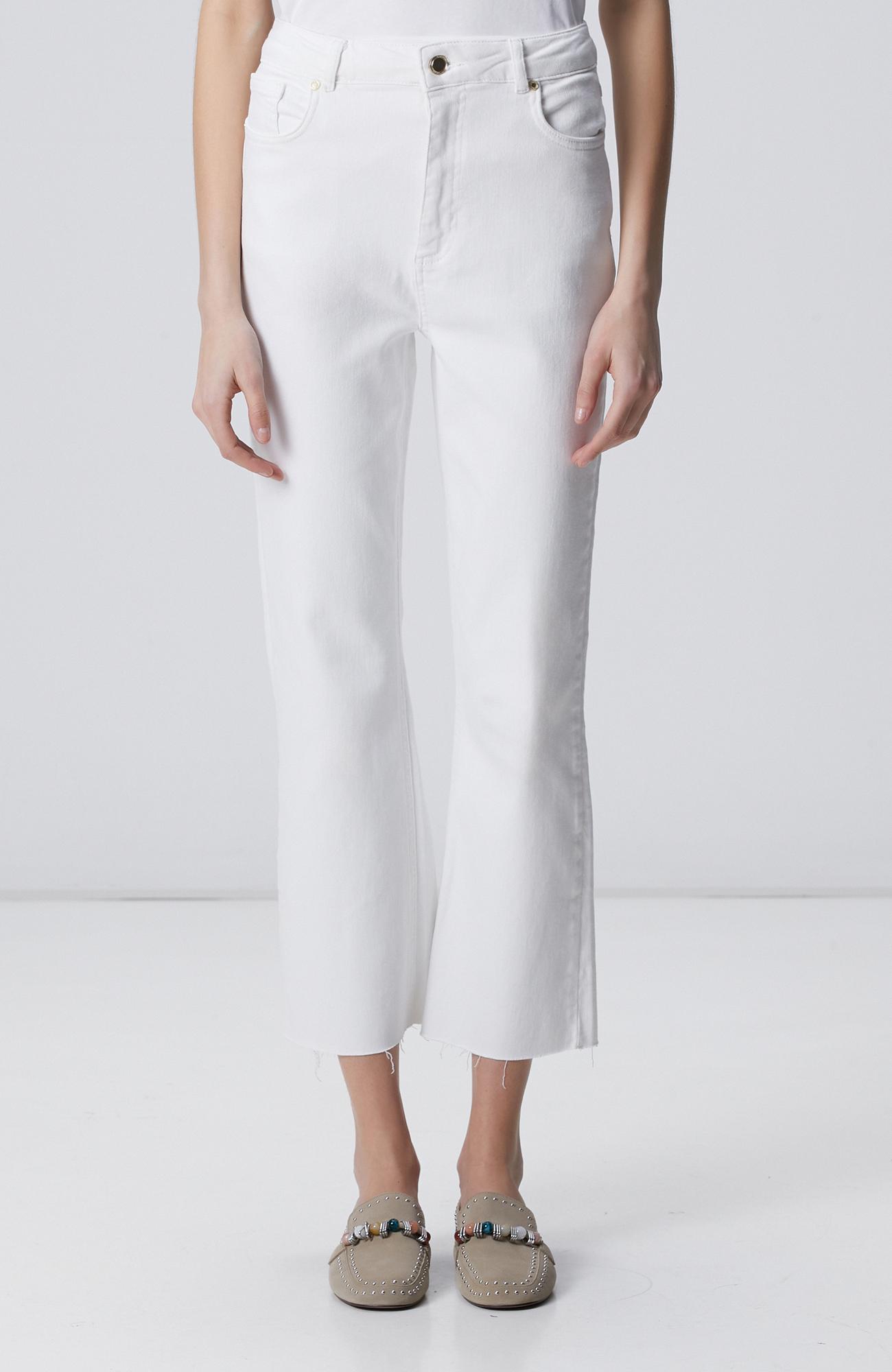 Network Kadın Kırık Beyaz Kesik Paça Denim Pantolon