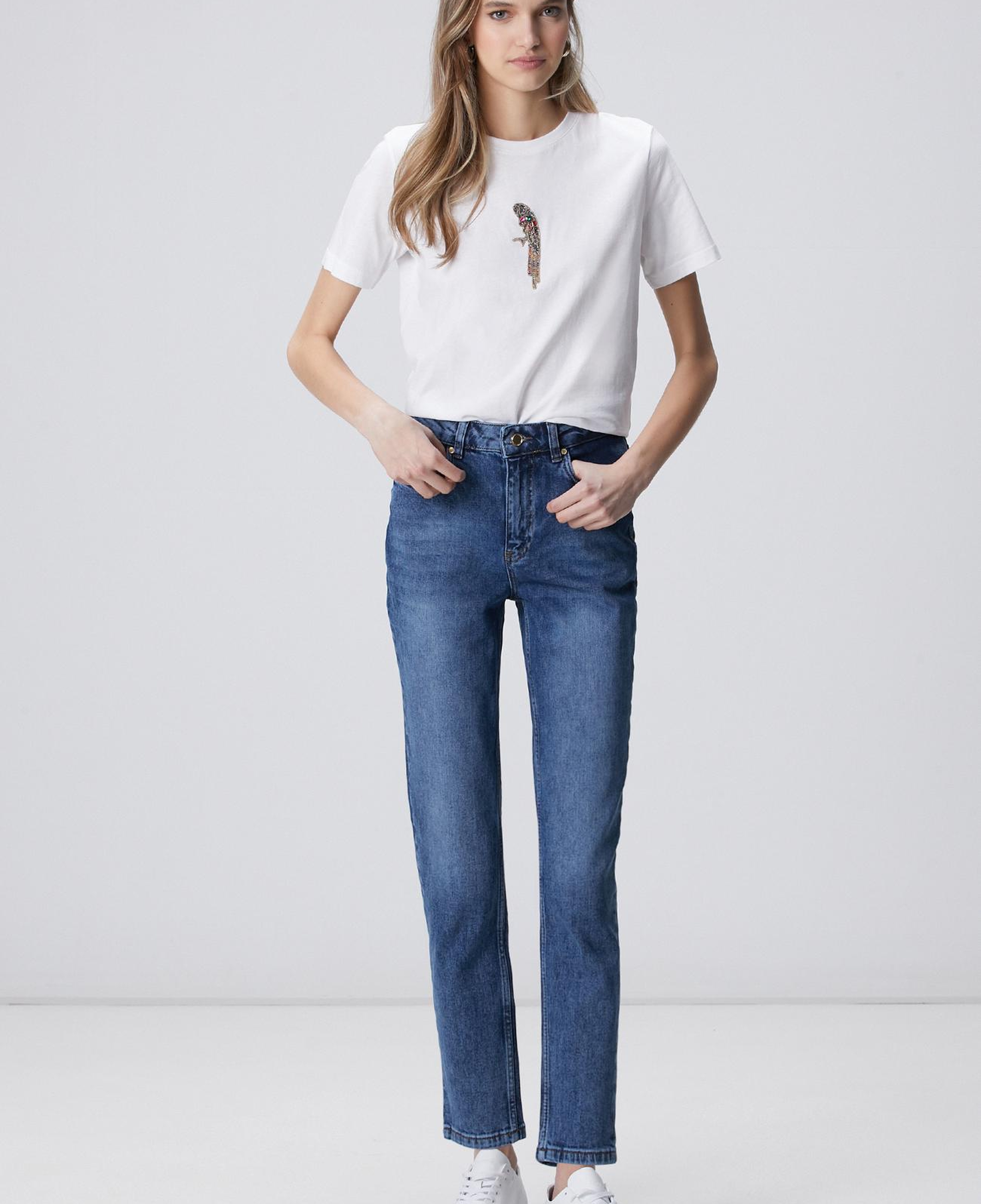 Network Kadın Mom Fit Mavi Denim Pantolon