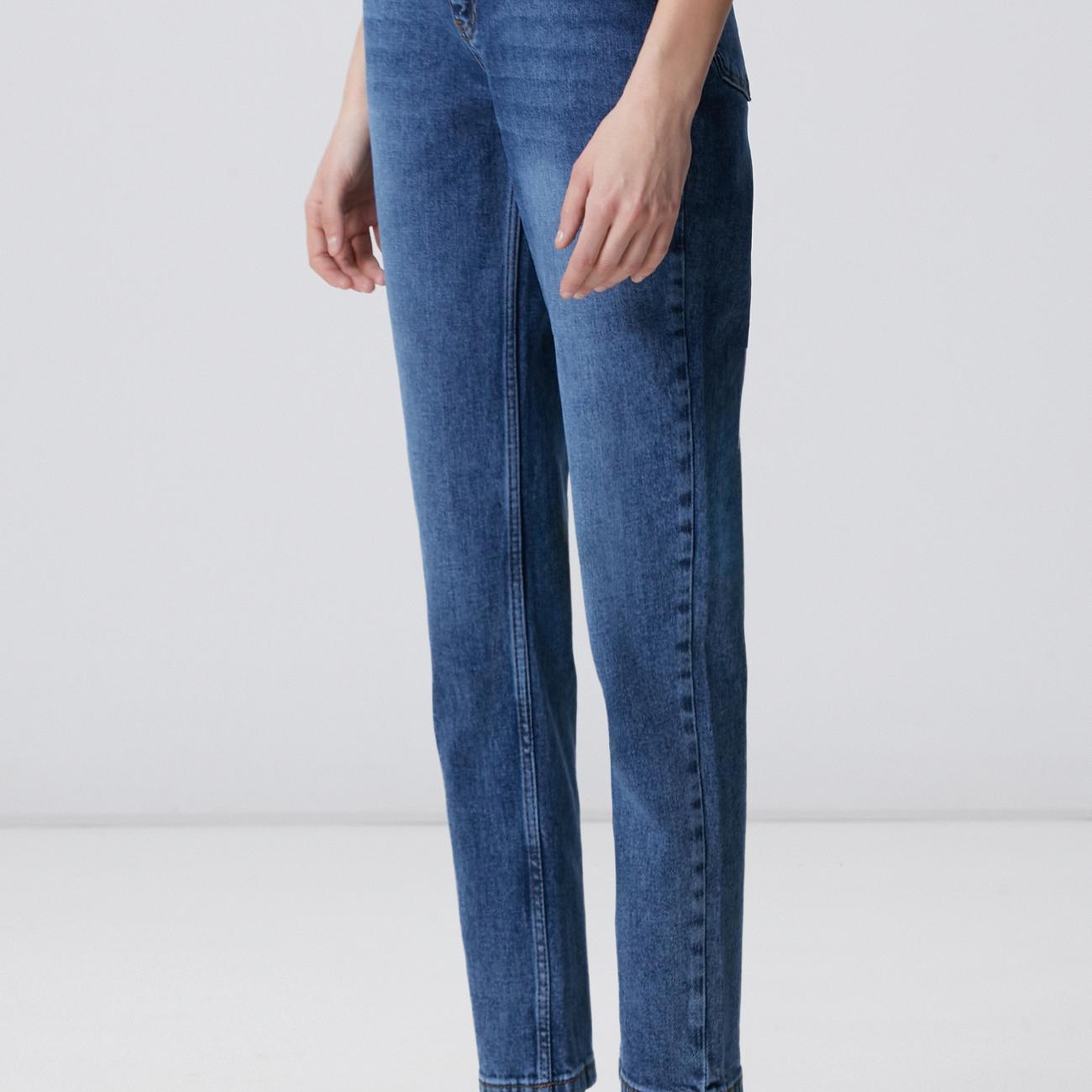 Network Kadın Mom Fit Mavi Denim Pantolon