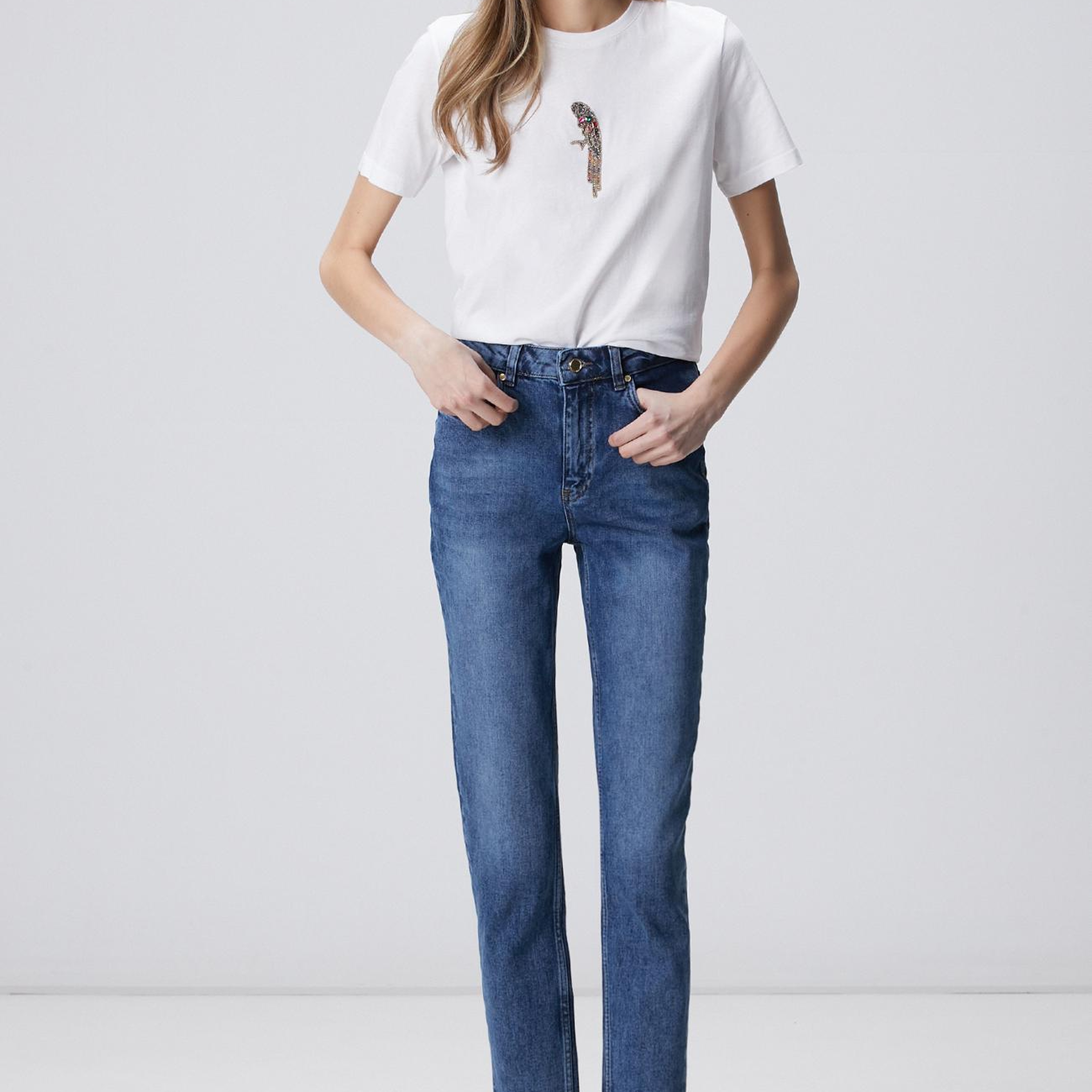 Network Kadın Mom Fit Mavi Denim Pantolon