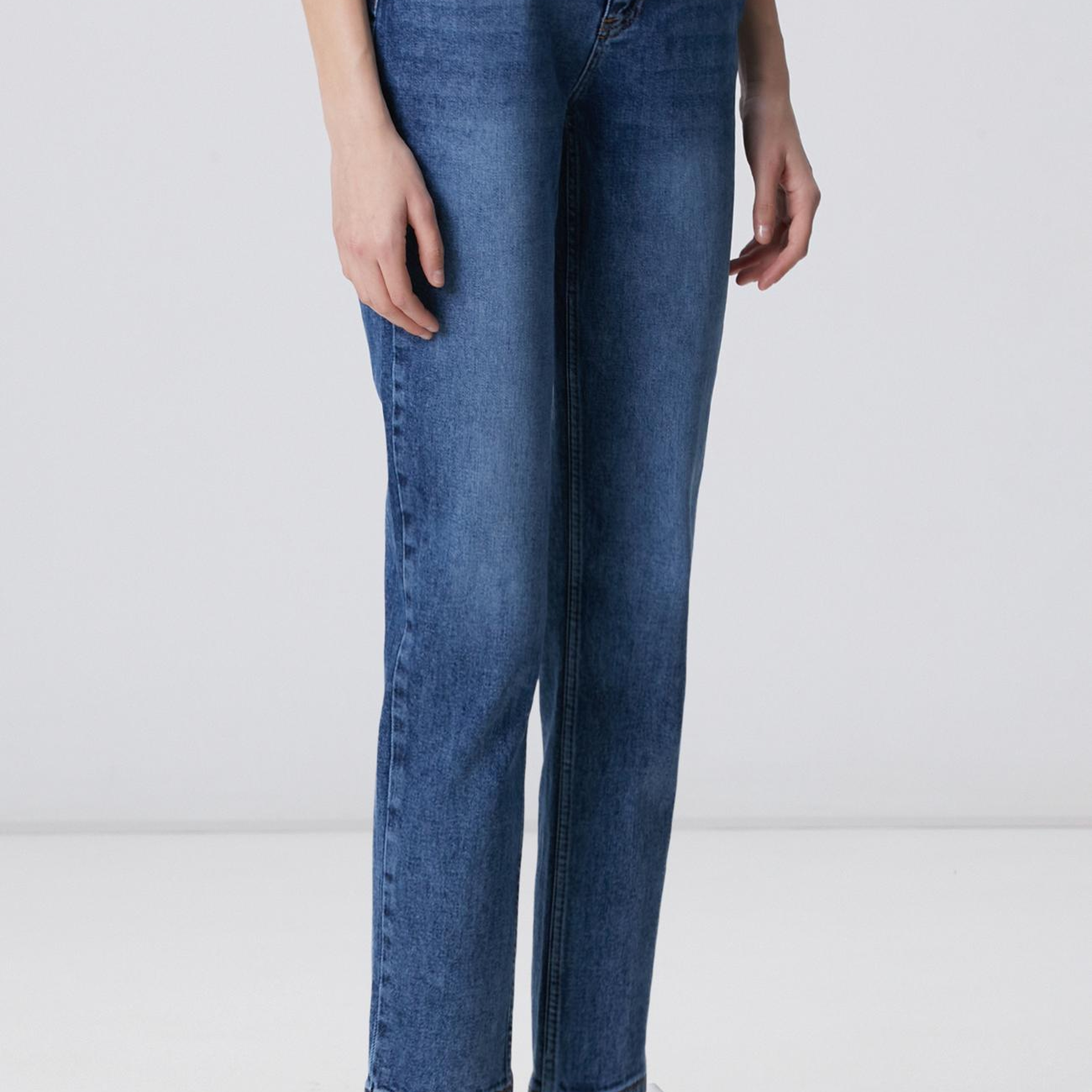 Network Kadın Mom Fit Mavi Denim Pantolon