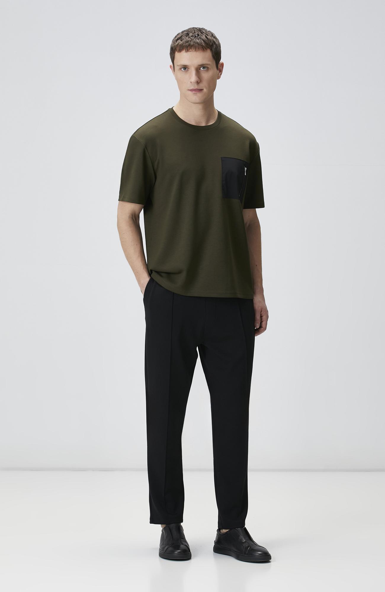 Network Erkek Comfort Fit Haki Göğüs Cep Detaylı T-shirt