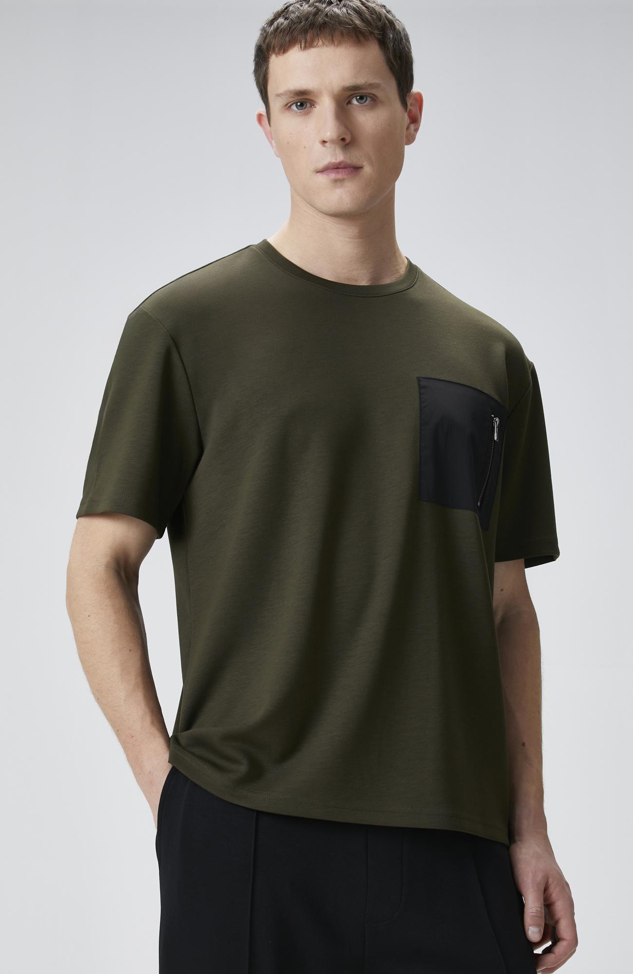 Network Erkek Comfort Fit Haki Göğüs Cep Detaylı T-shirt