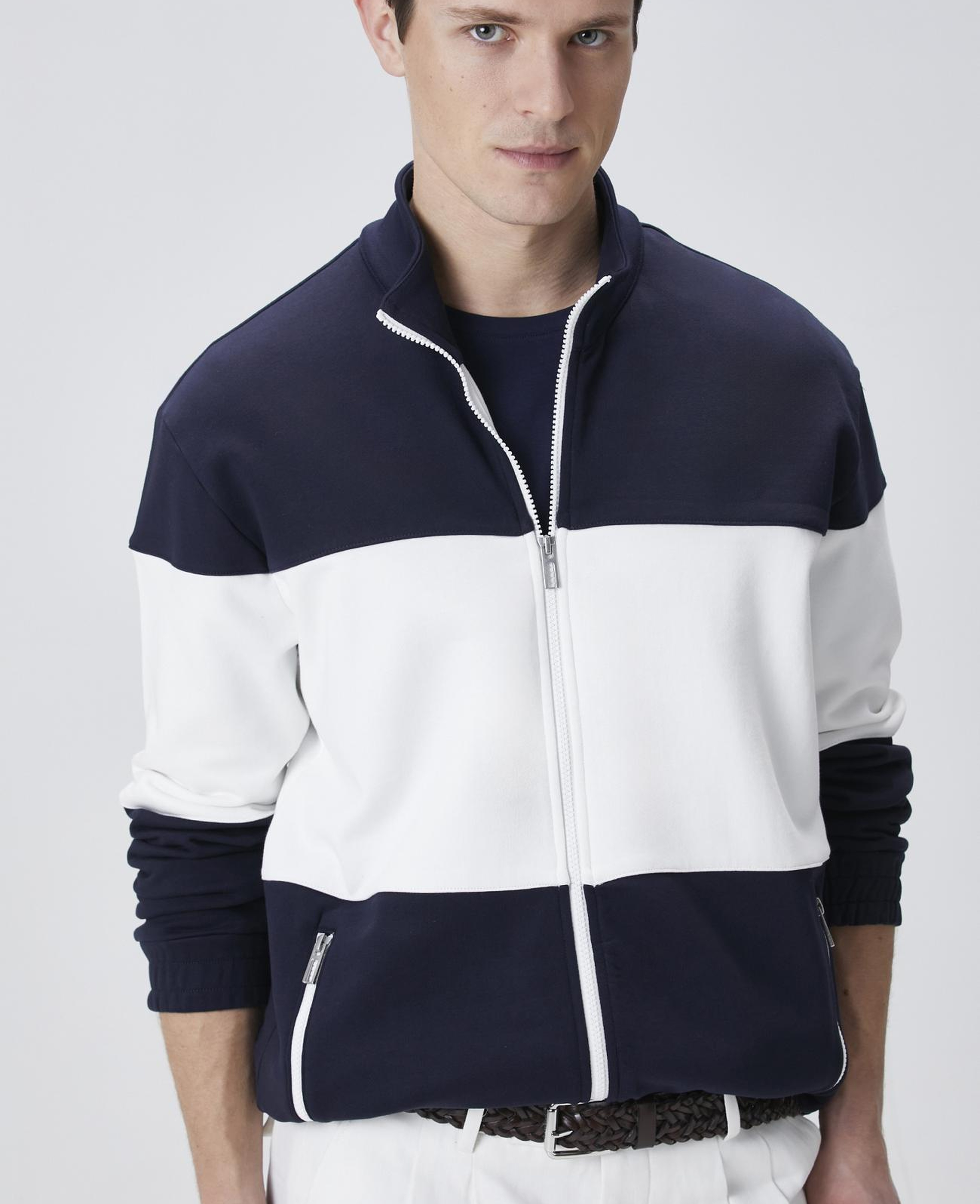 Network Erkek Lacivert Bloklu Sweatshirt