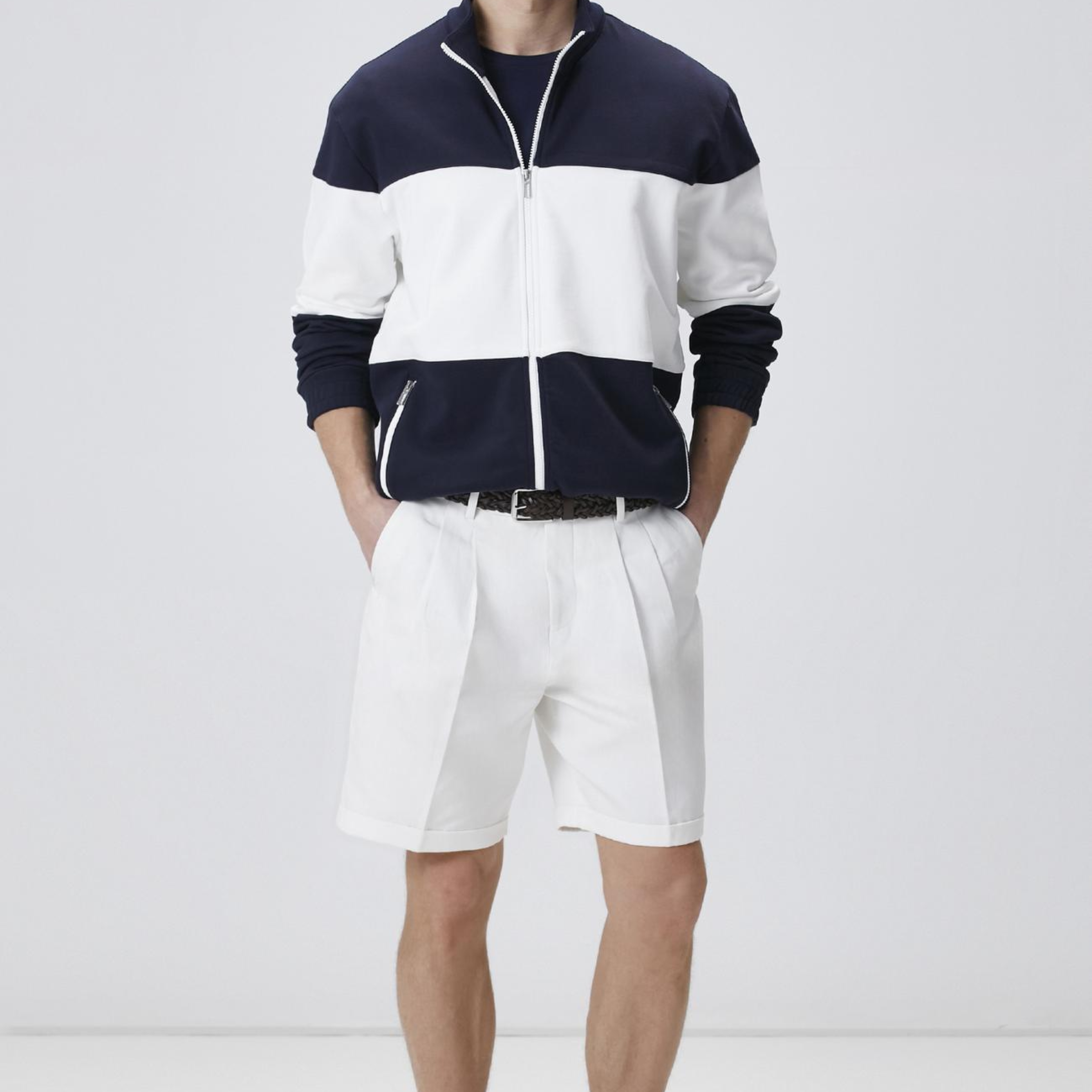 Network Erkek Lacivert Bloklu Sweatshirt