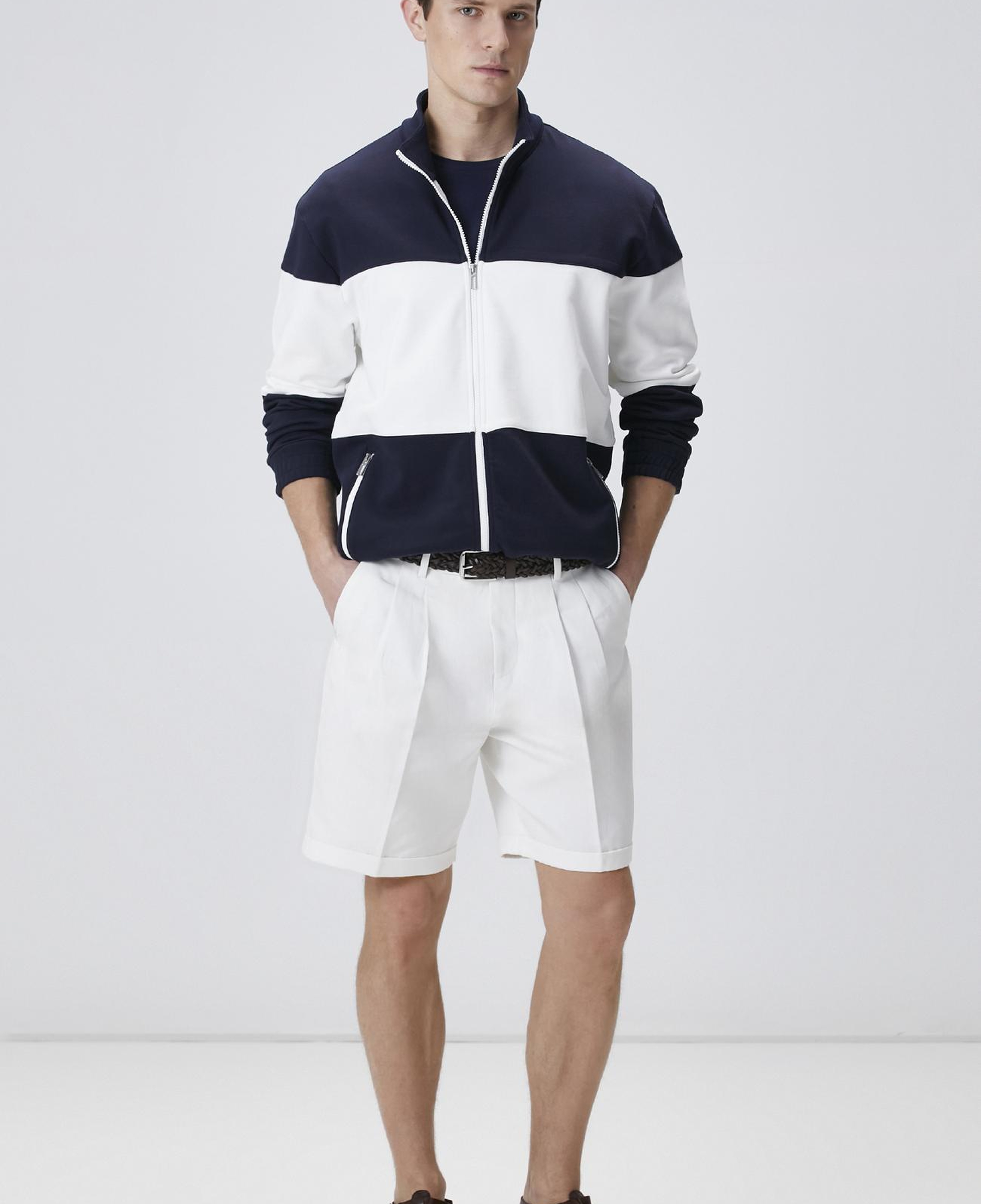 Network Erkek Lacivert Bloklu Sweatshirt