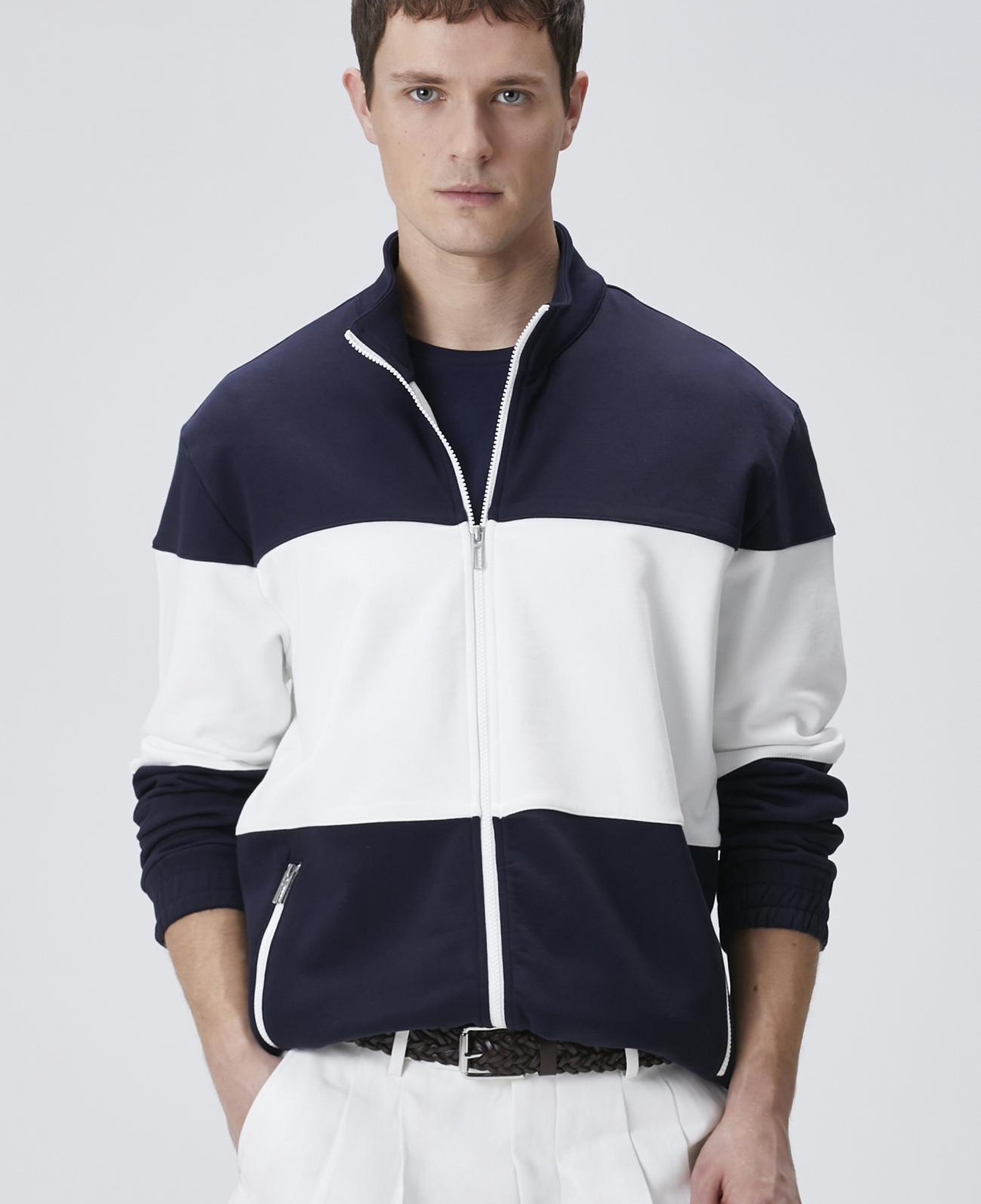 Network Erkek Lacivert Bloklu Sweatshirt