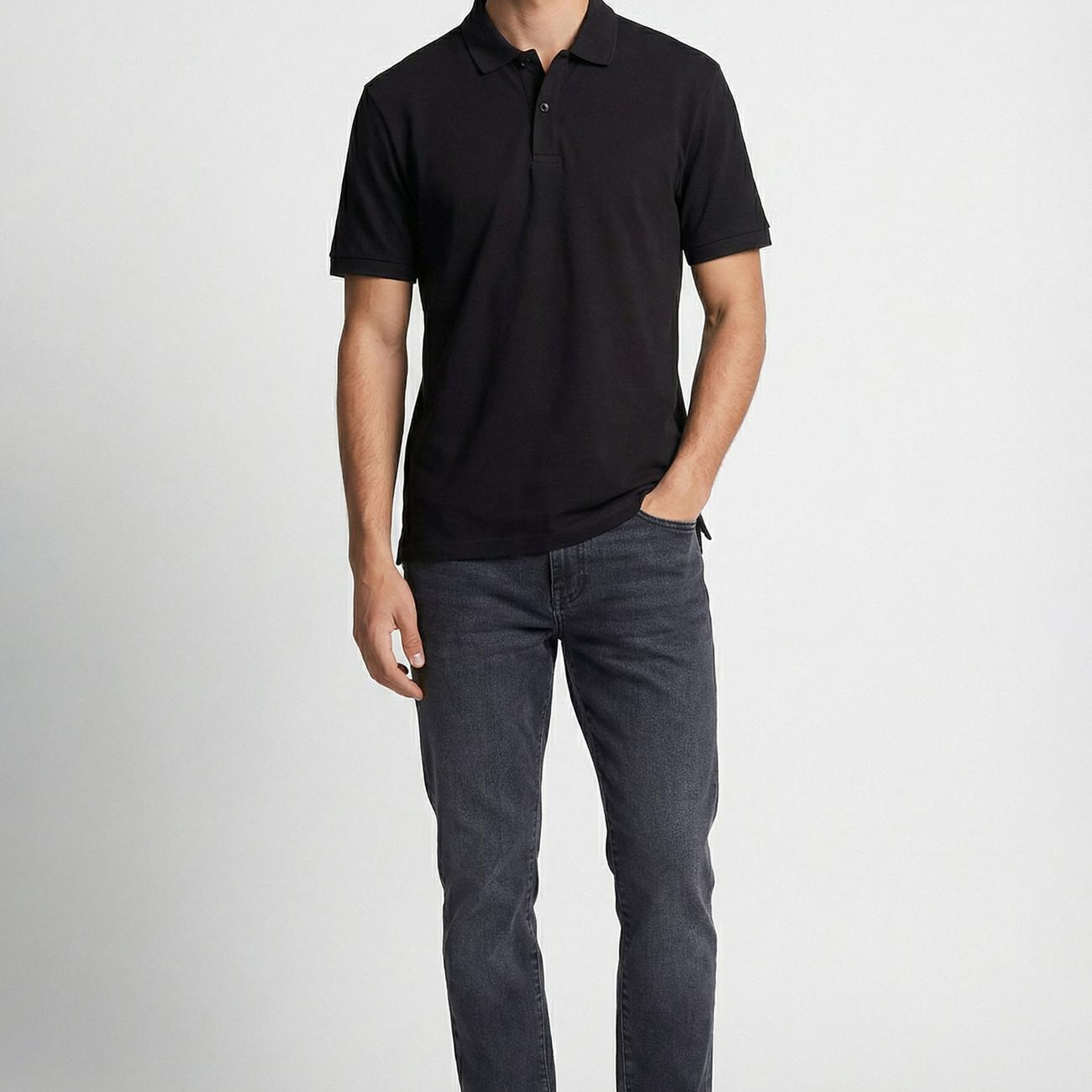Network Erkek Siyah Polo Yaka Pike T-shirt