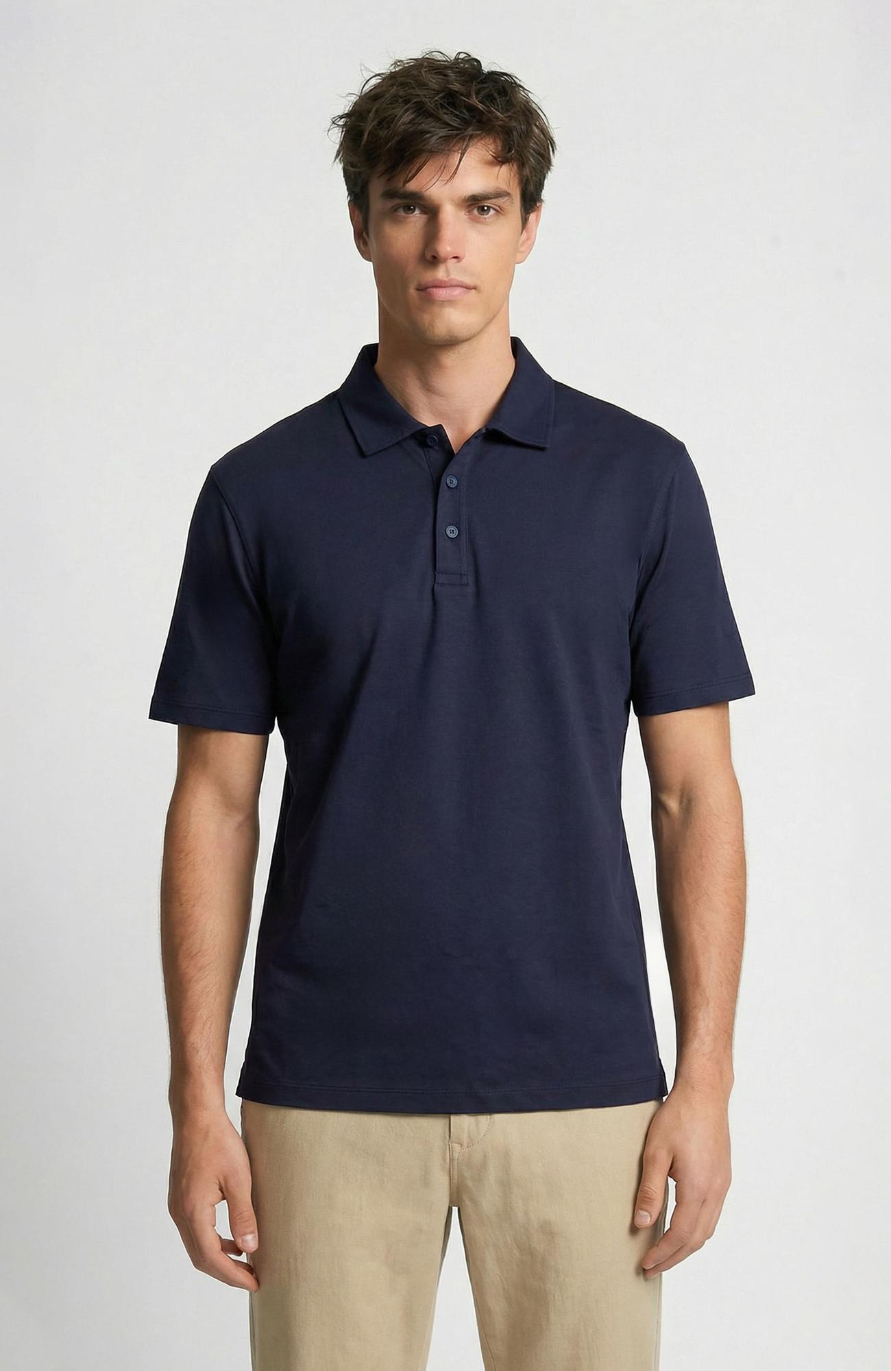 Network Erkek Non-Iron Polo Yaka Lacivert T-shirt