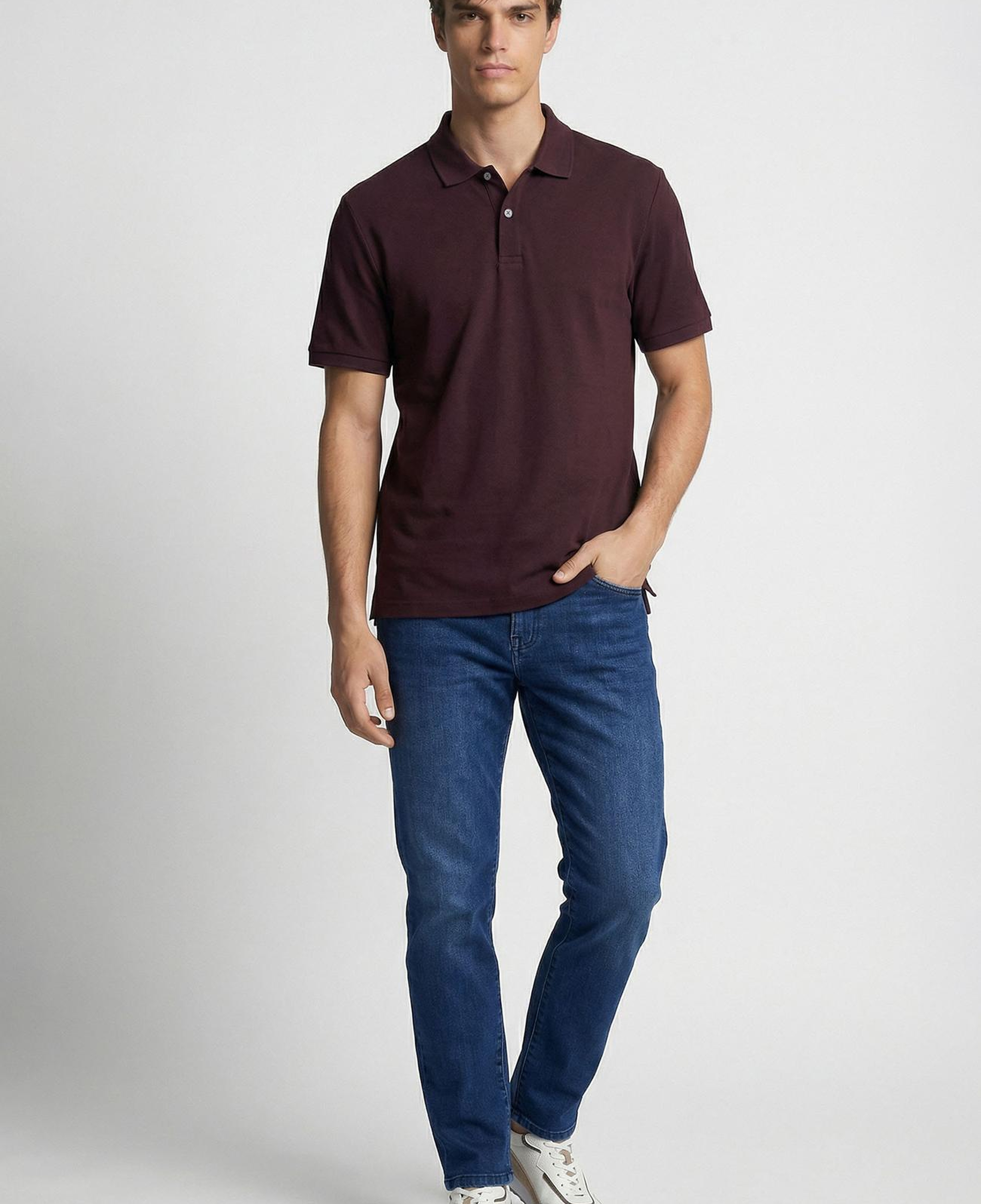 Network Erkek Bordo Polo Yaka Pike T-Shirt