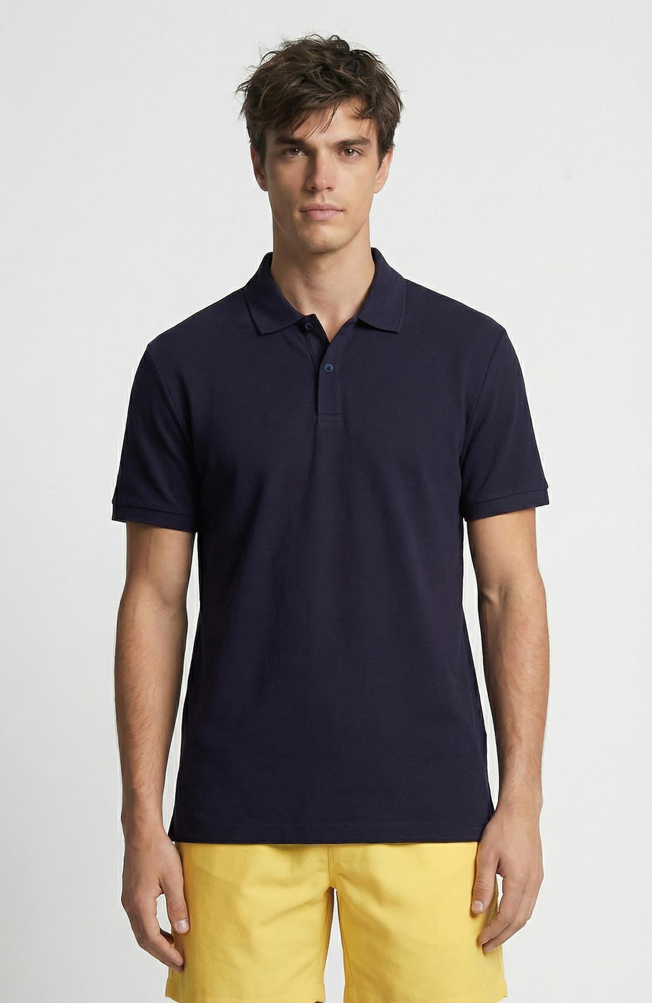 Network Erkek Lacivert Polo Yaka Pike T-Shirt