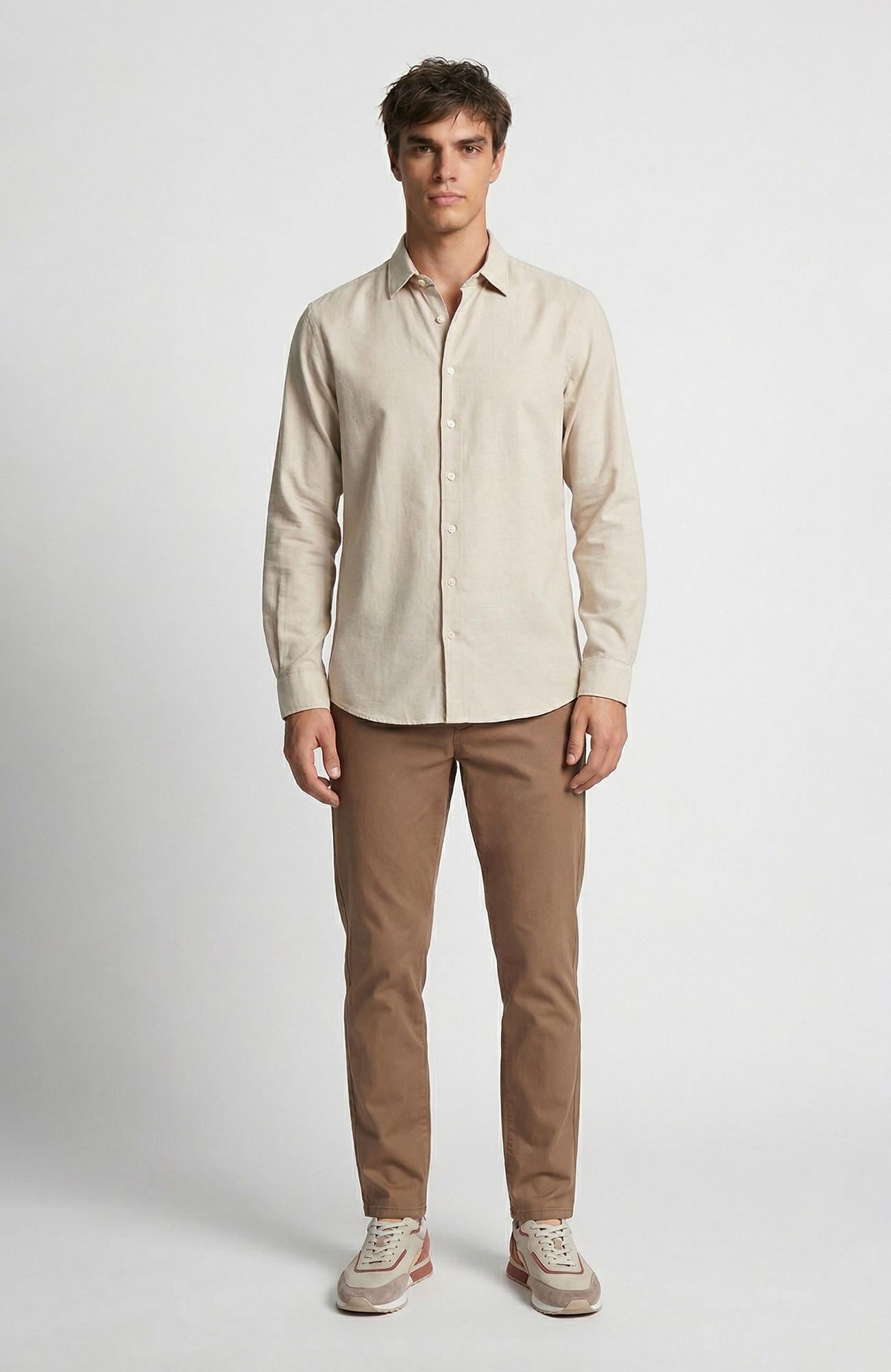 Network Erkek Vizon Slim Fit Diyagonal Chino Pantolon