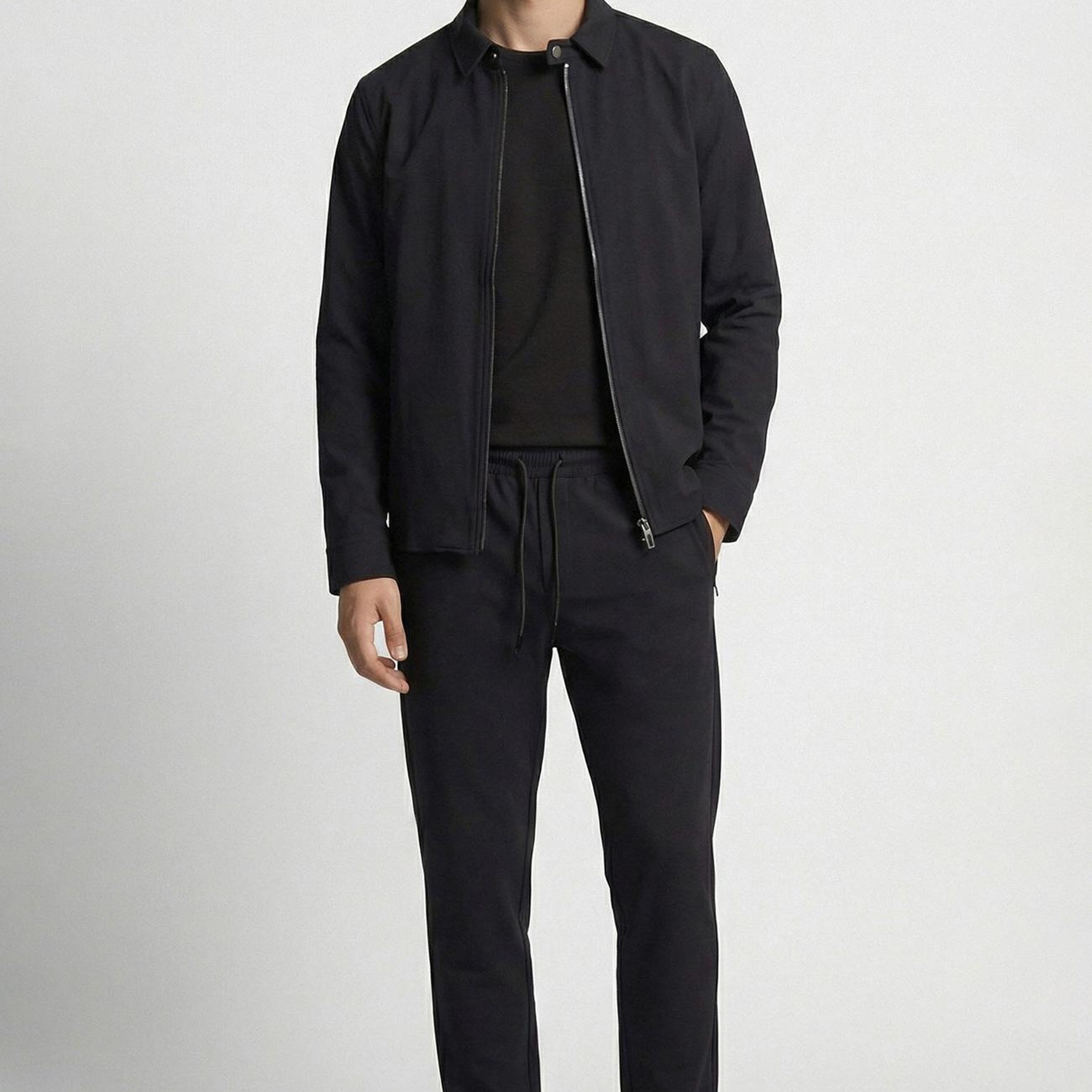 Network Erkek Siyah Slim Fit Cep Detaylı Dış Gömlek