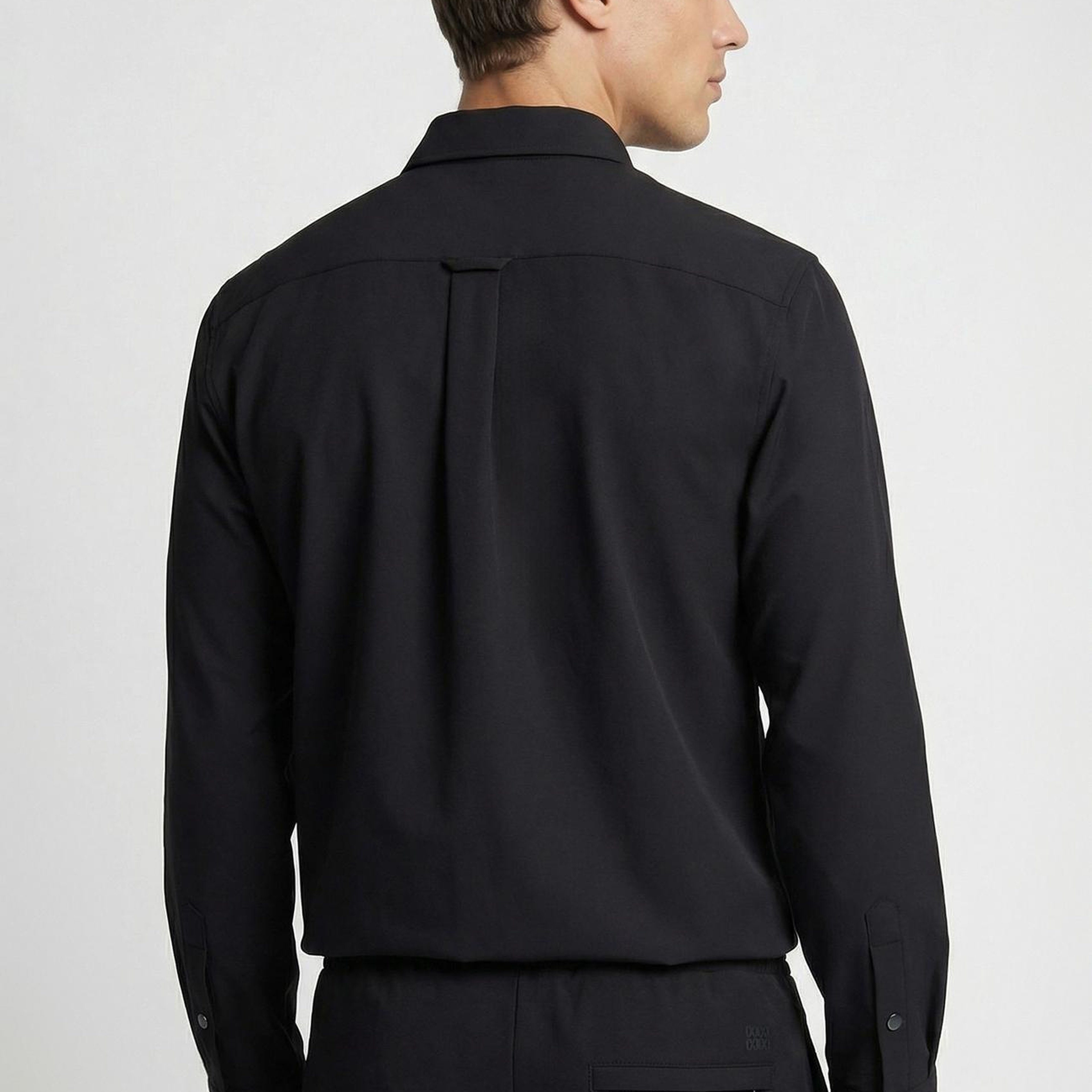 Network Erkek Siyah Slim Fit Cep Detaylı Dış Gömlek