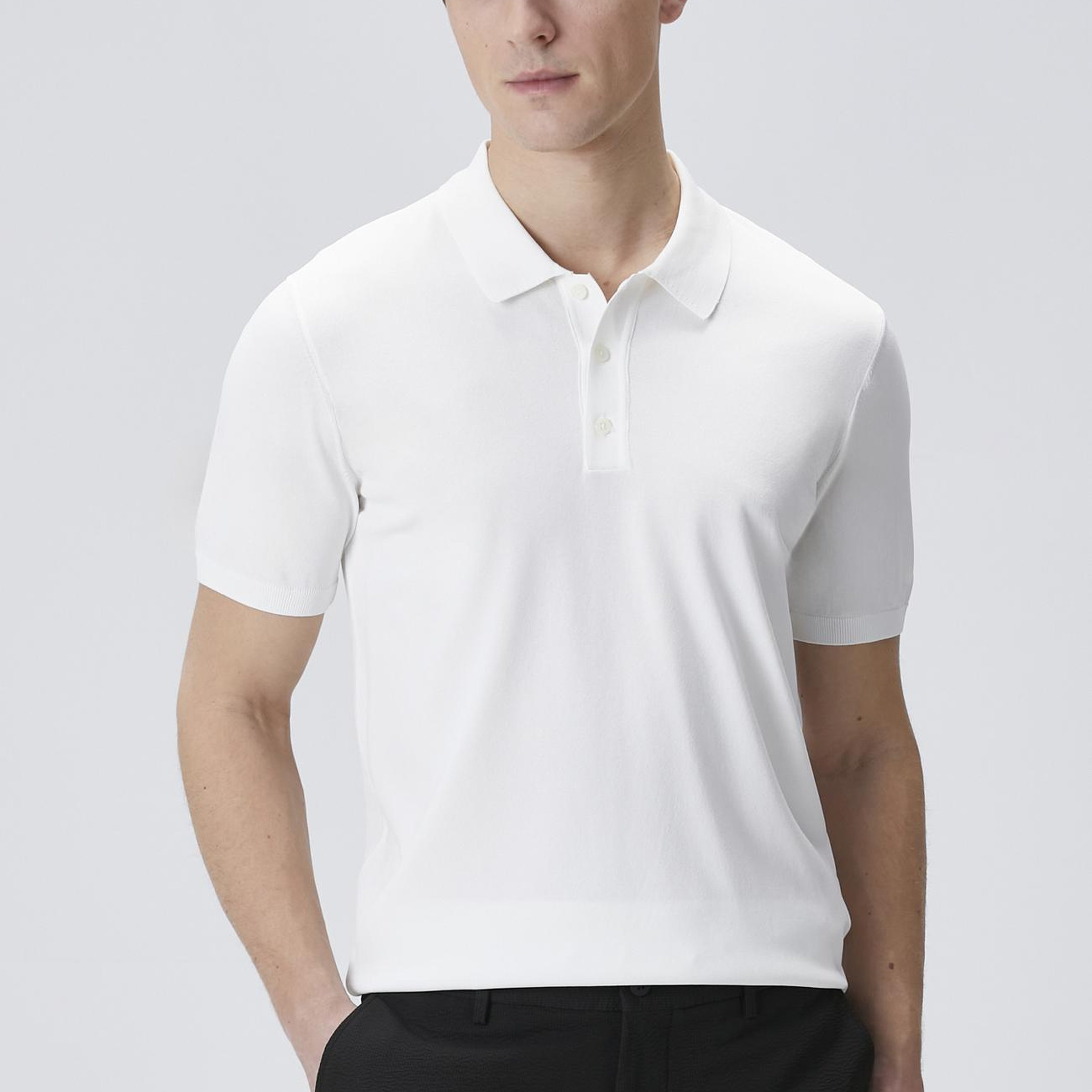 Network Erkek Ekru Polo Yaka Kısa Kol Rayon Kazak