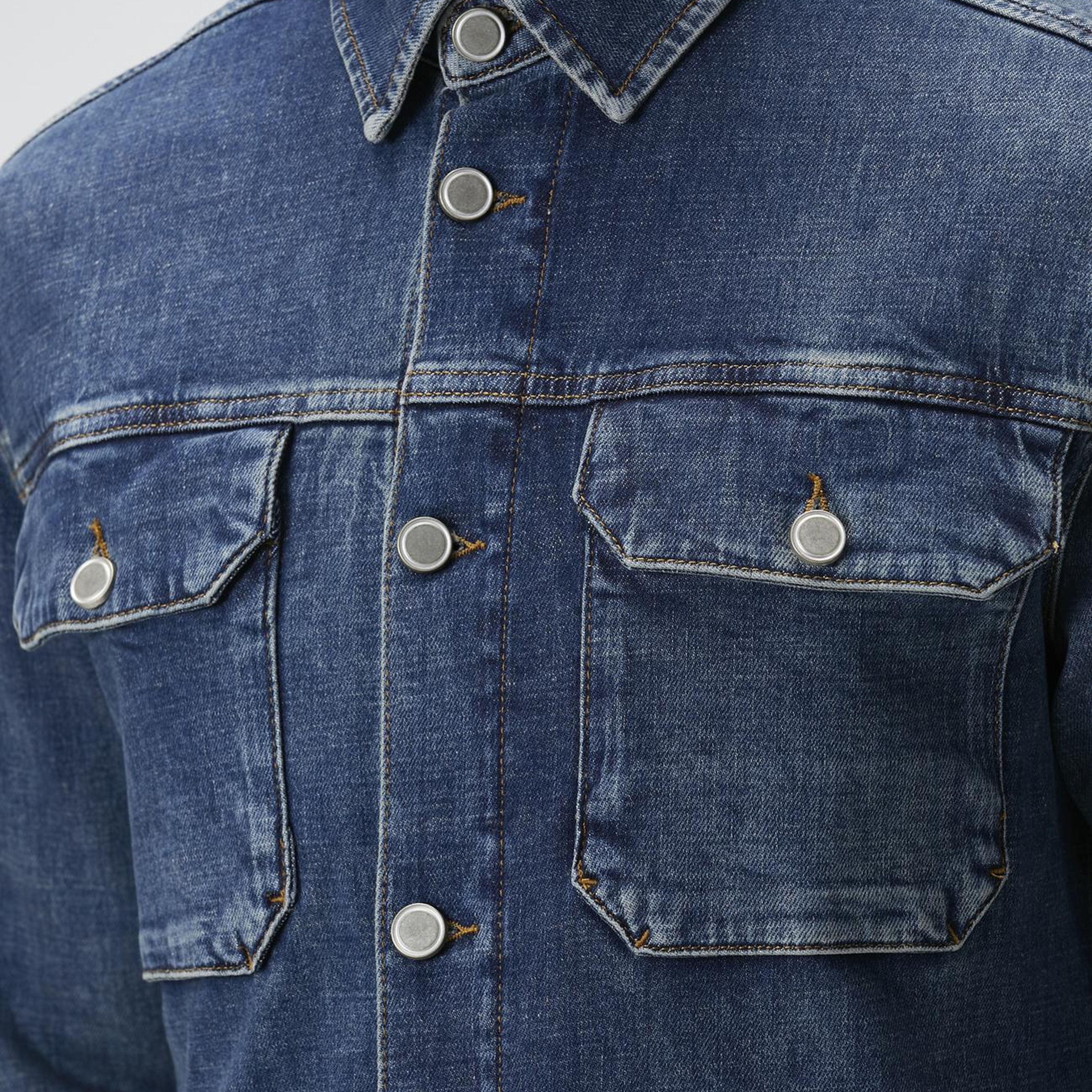 Network Erkek Mavi Denim Gömlek