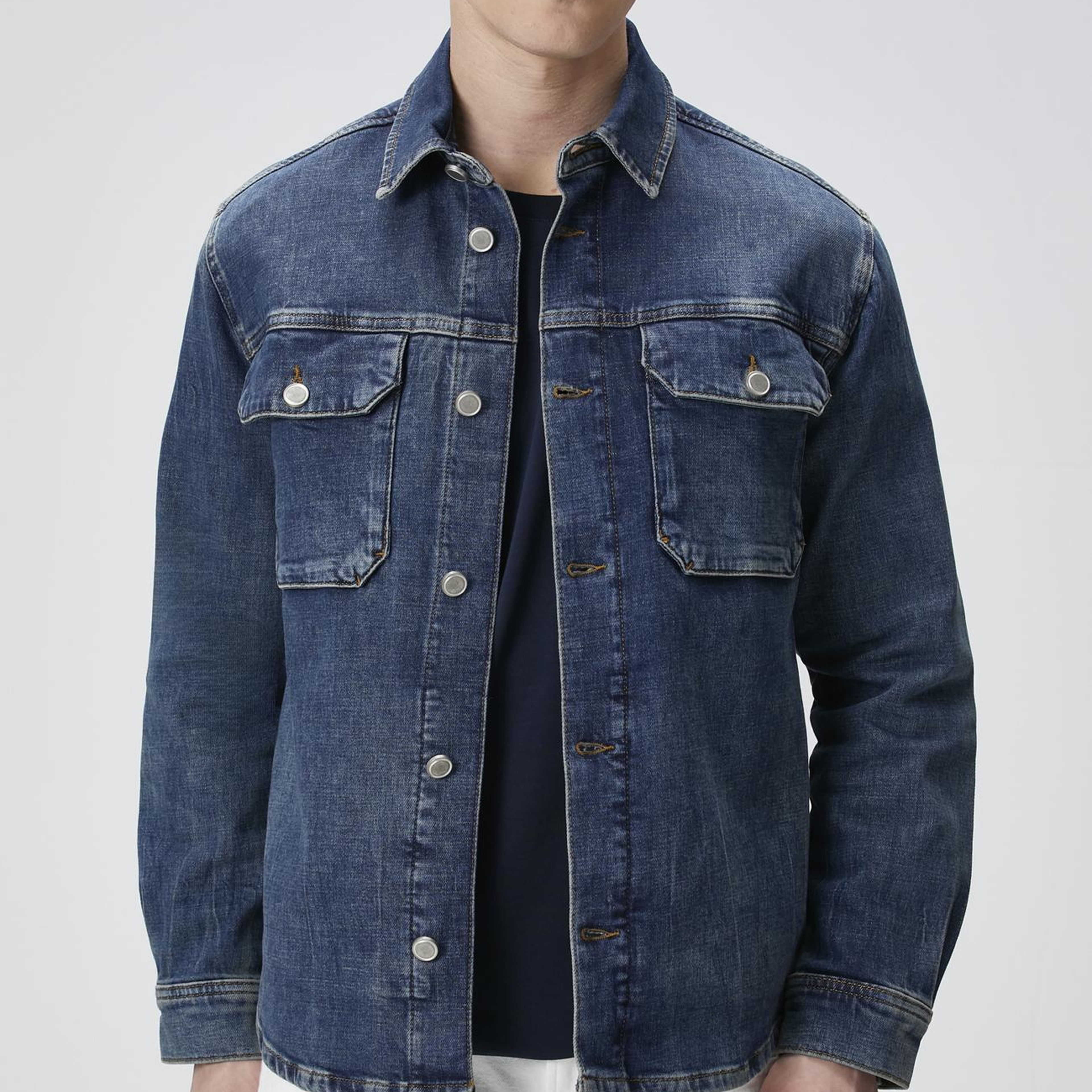 Network Erkek Mavi Denim Gömlek
