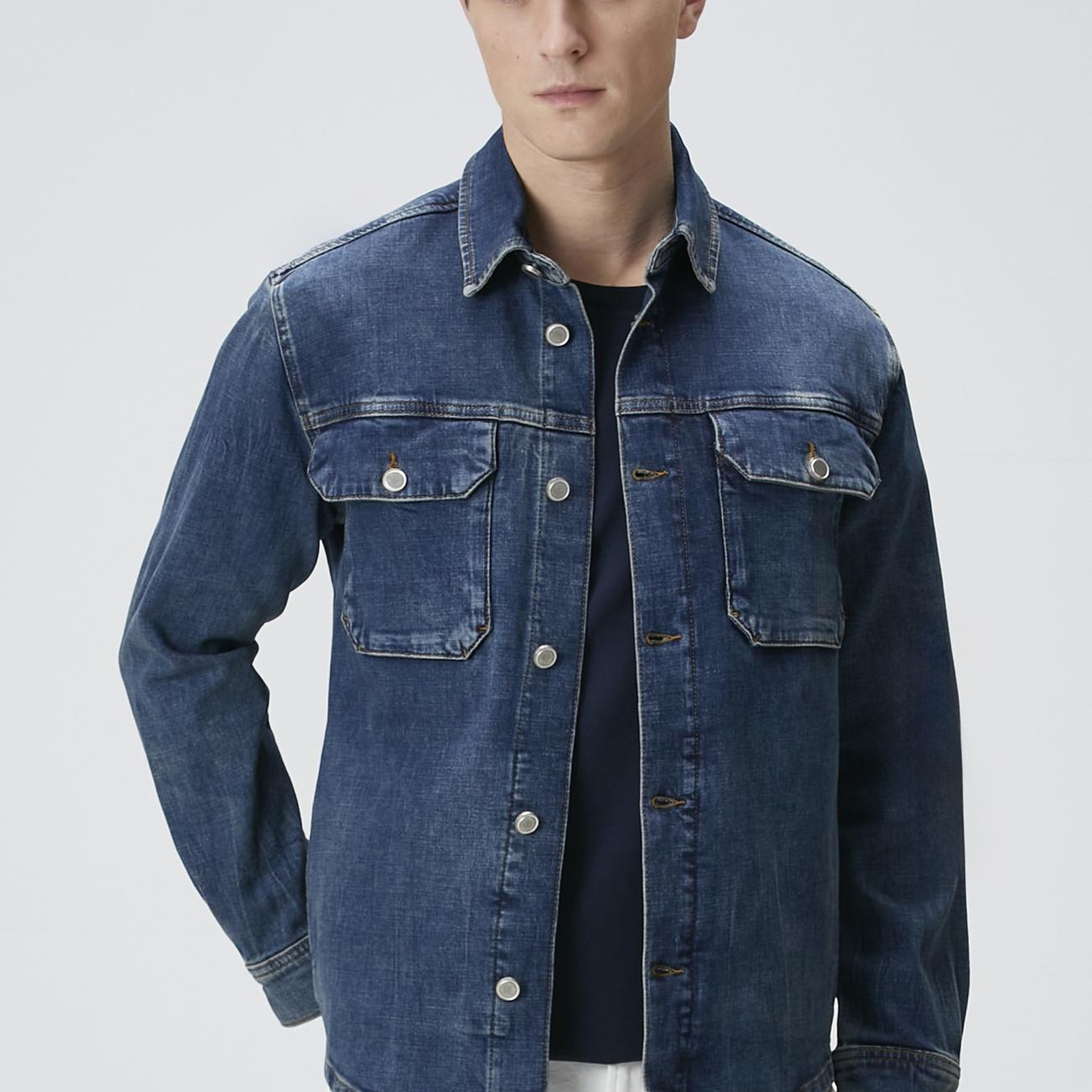 Network Erkek Mavi Denim Gömlek