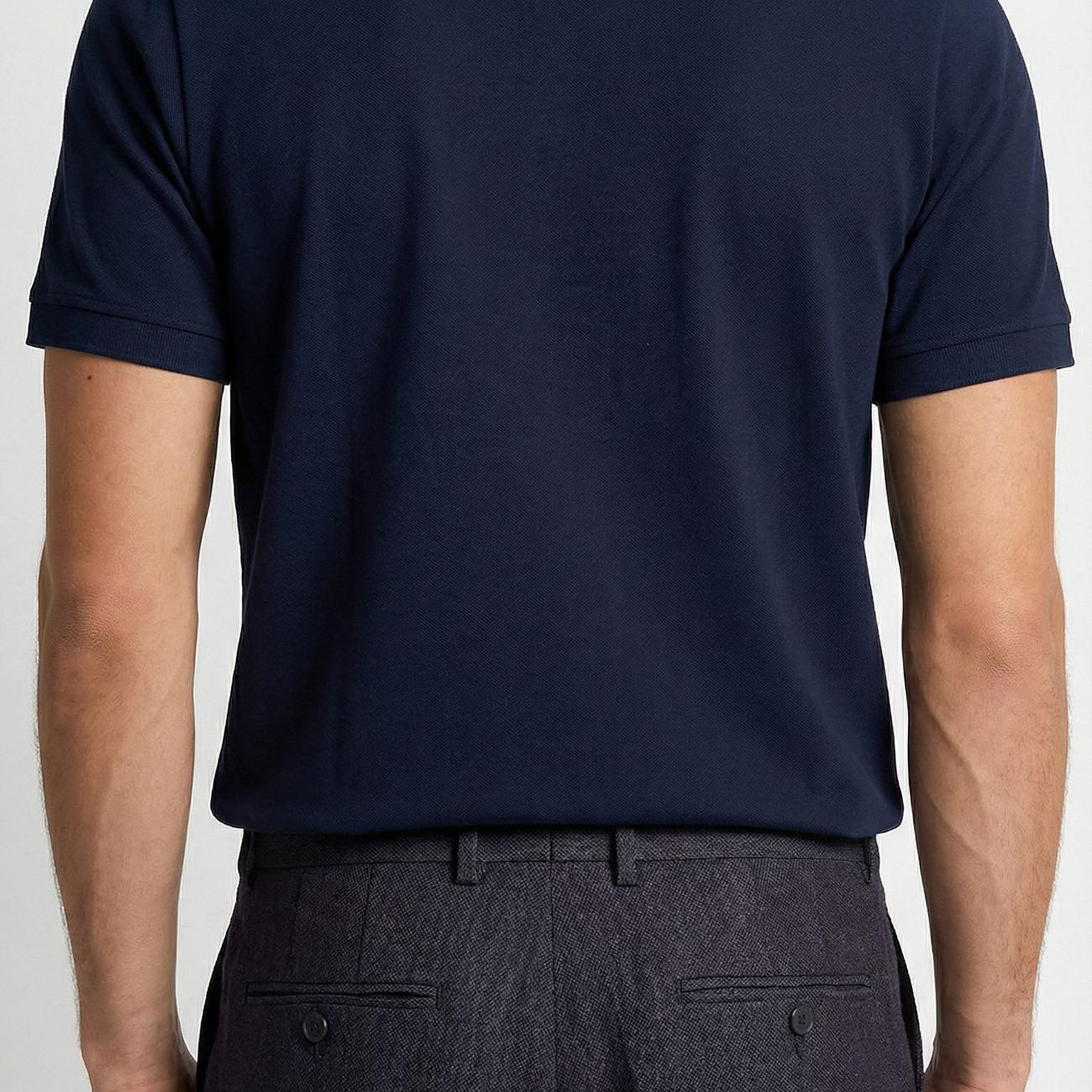 Network Erkek N-Tech Lacivert Polo Yaka Denim Detaylı T-Shirt