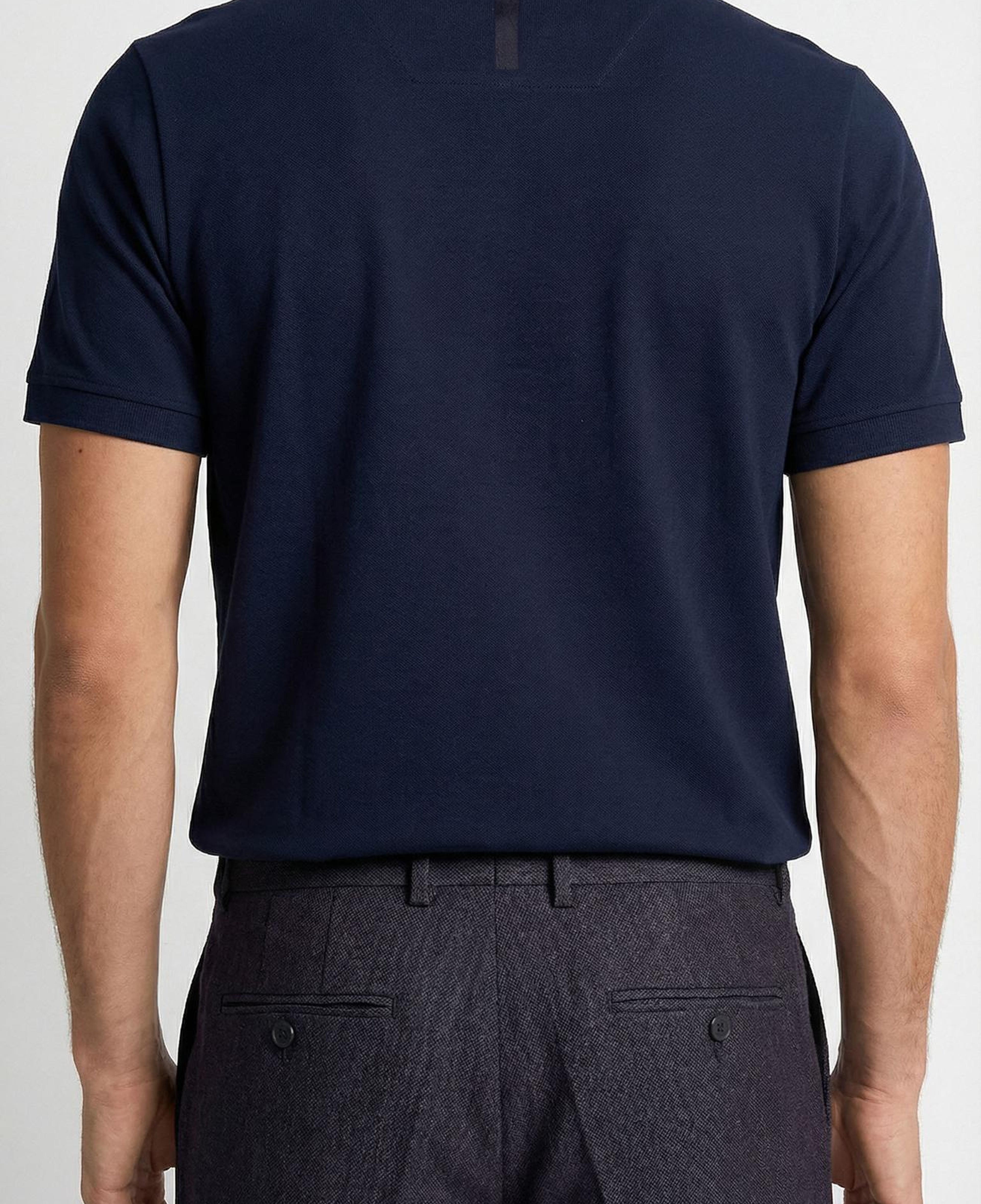 Network Erkek N-Tech Lacivert Polo Yaka Denim Detaylı T-Shirt