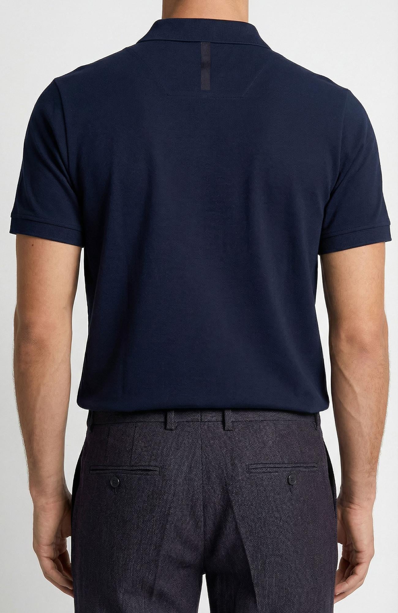 Network Erkek N-Tech Lacivert Polo Yaka Denim Detaylı T-Shirt