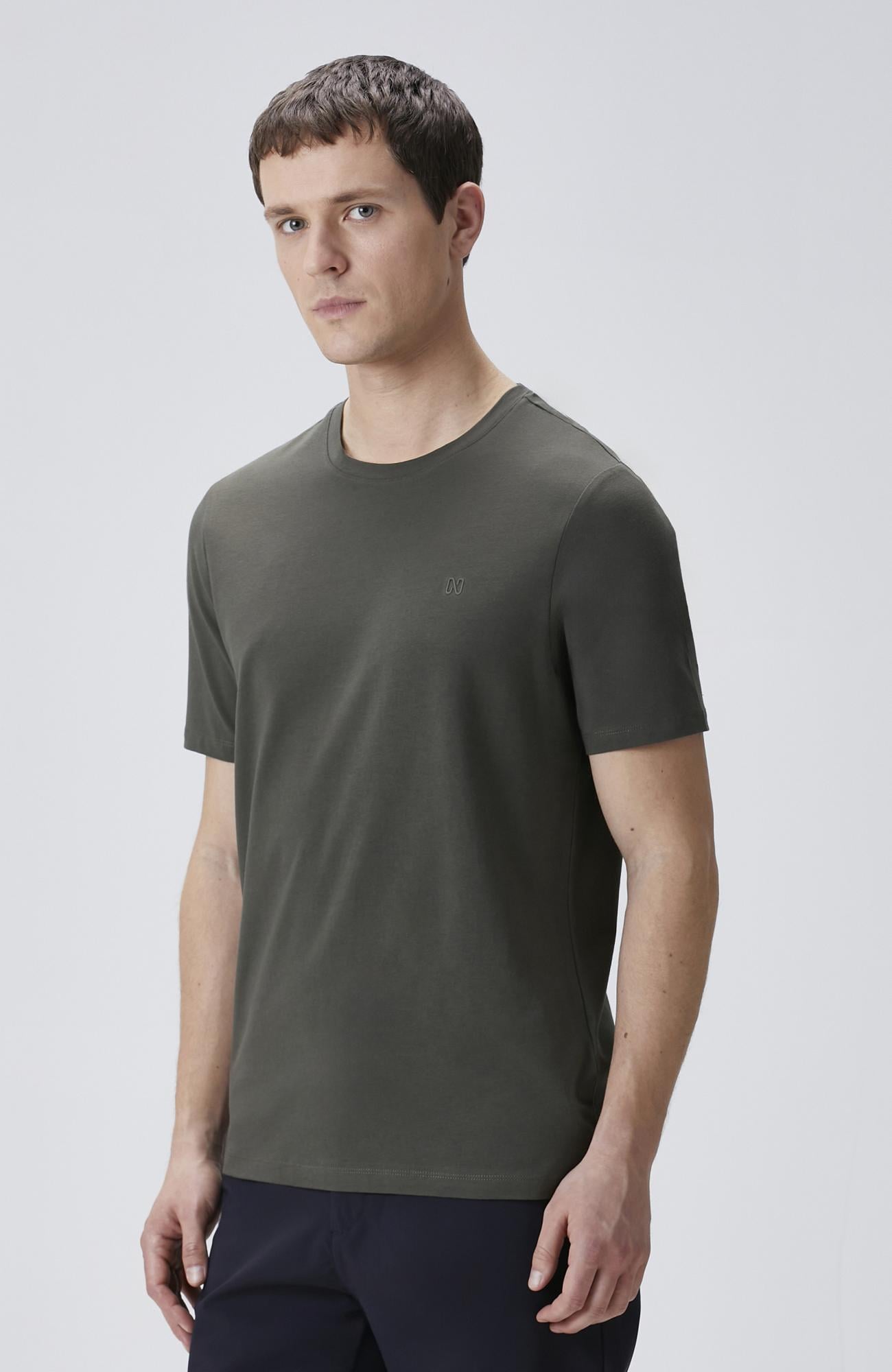 Network Erkek Haki Basic T-shirt