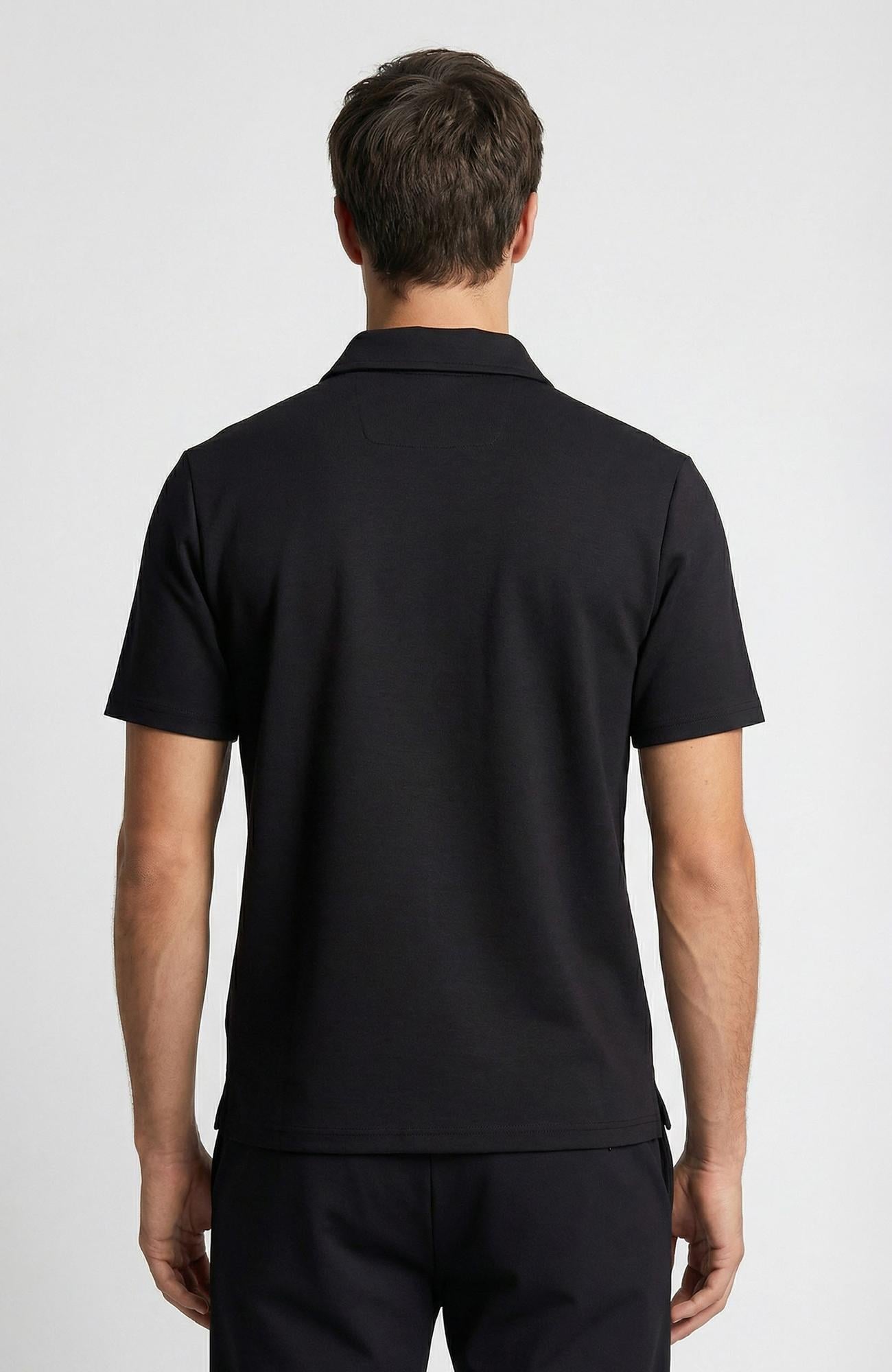 Network Erkek Siyah Polo Yaka Fermuarlı Sweatshirt