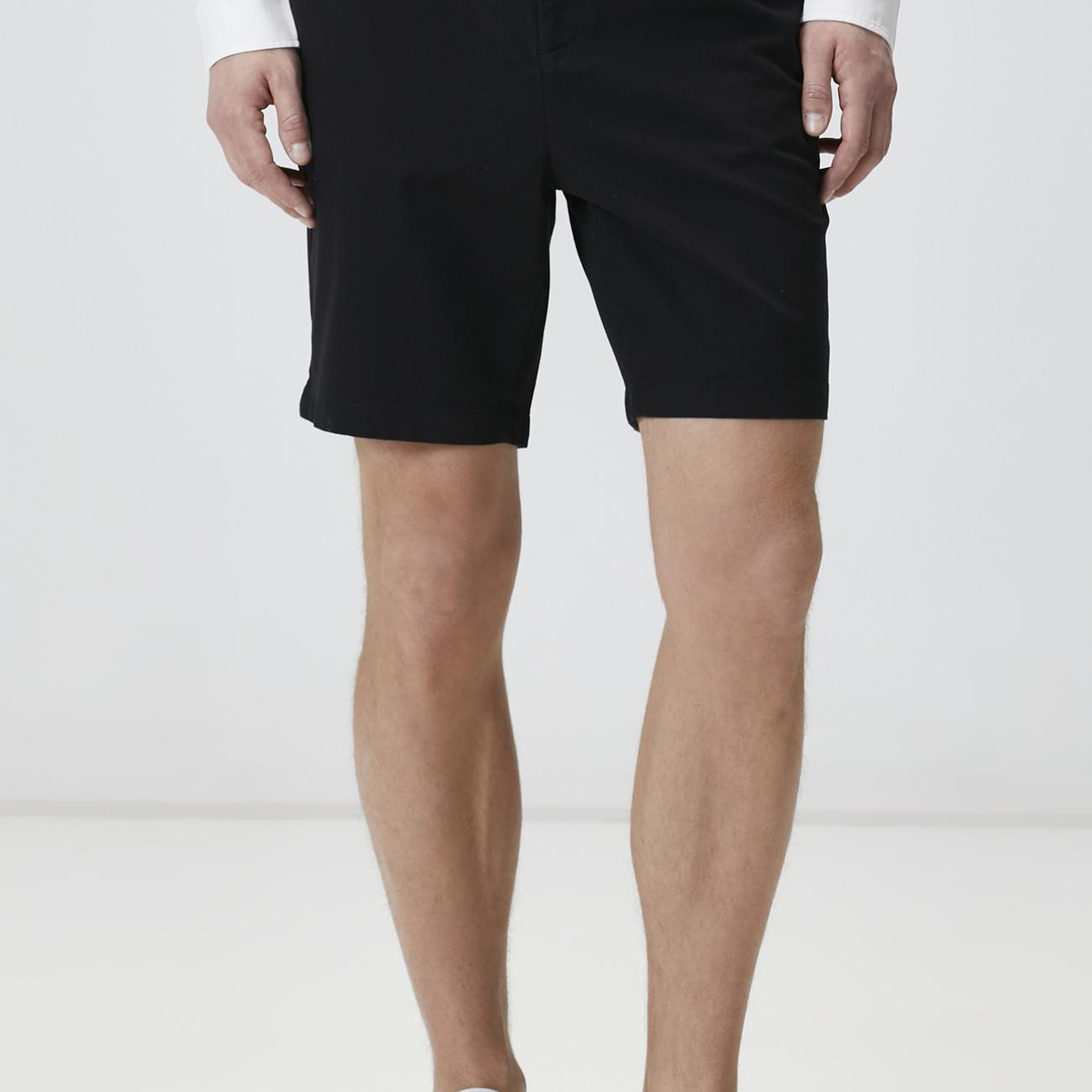 Network Erkek Slim Fit Siyah Parça Boya Diyagonal Chino Şort