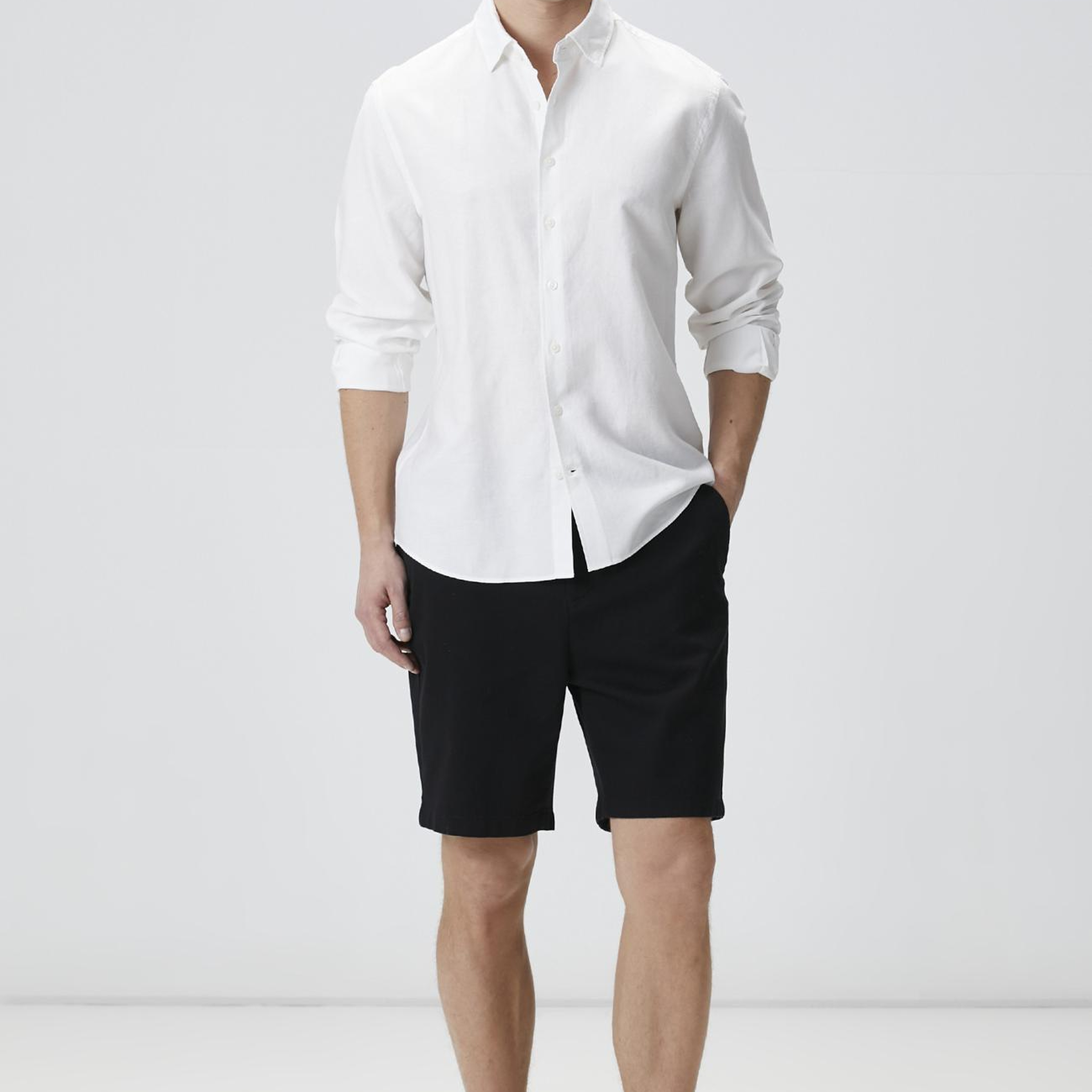Network Erkek Slim Fit Siyah Parça Boya Diyagonal Chino Şort