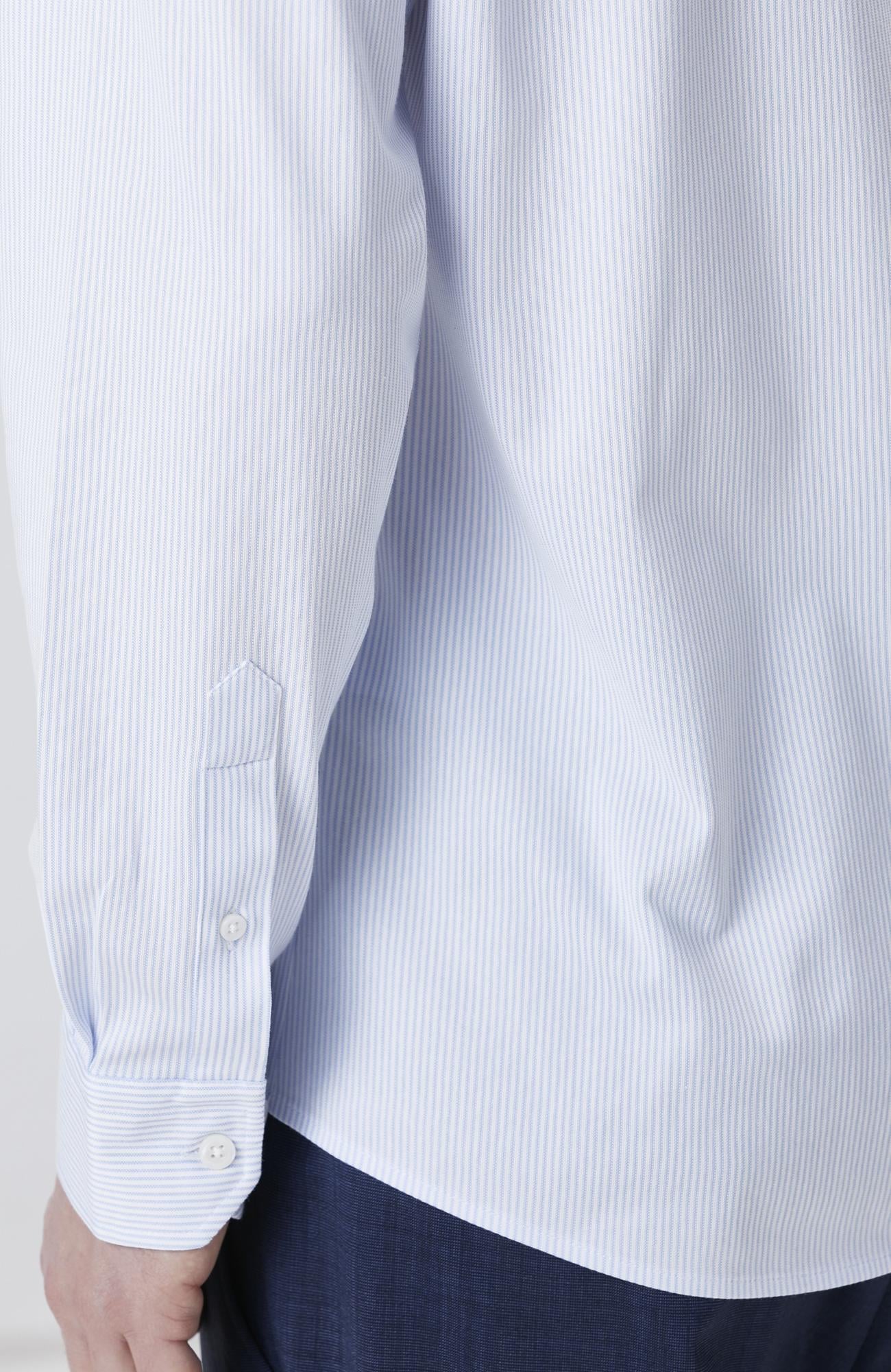 Network Erkek Limited Mavi Beyaz Çizgili Non Iron Örme Gömlek