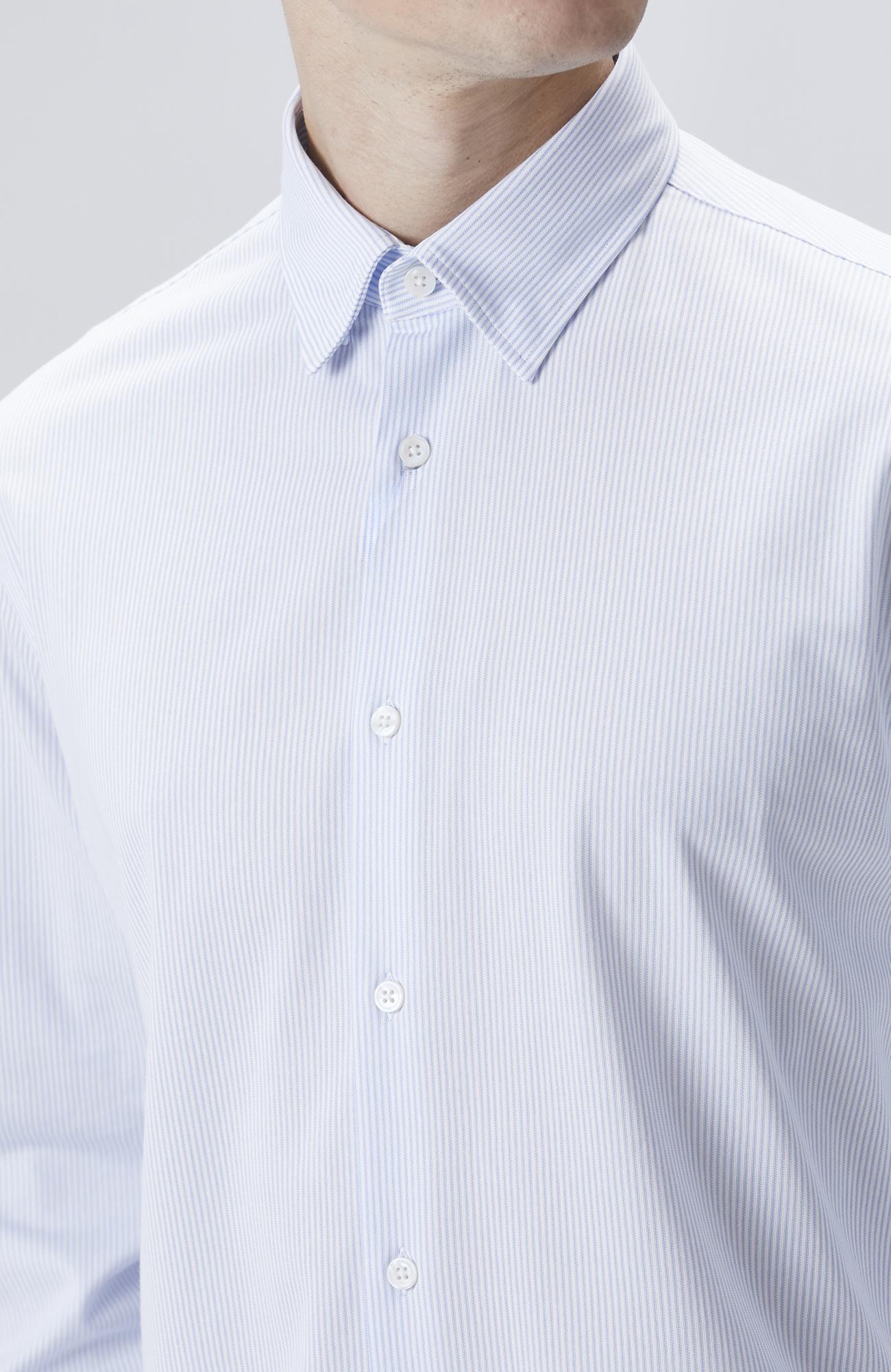 Network Erkek Limited Mavi Beyaz Çizgili Non Iron Örme Gömlek