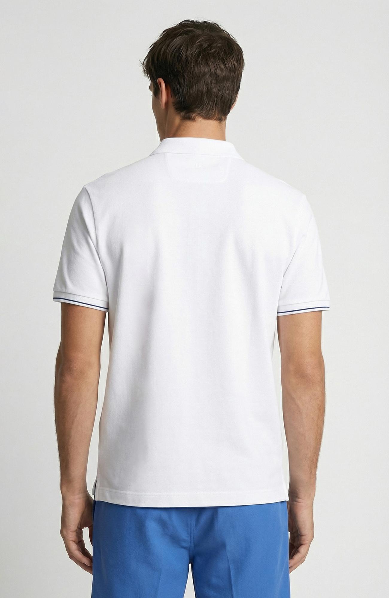Network Erkek Beyaz Polo Yaka Pike T-shirt